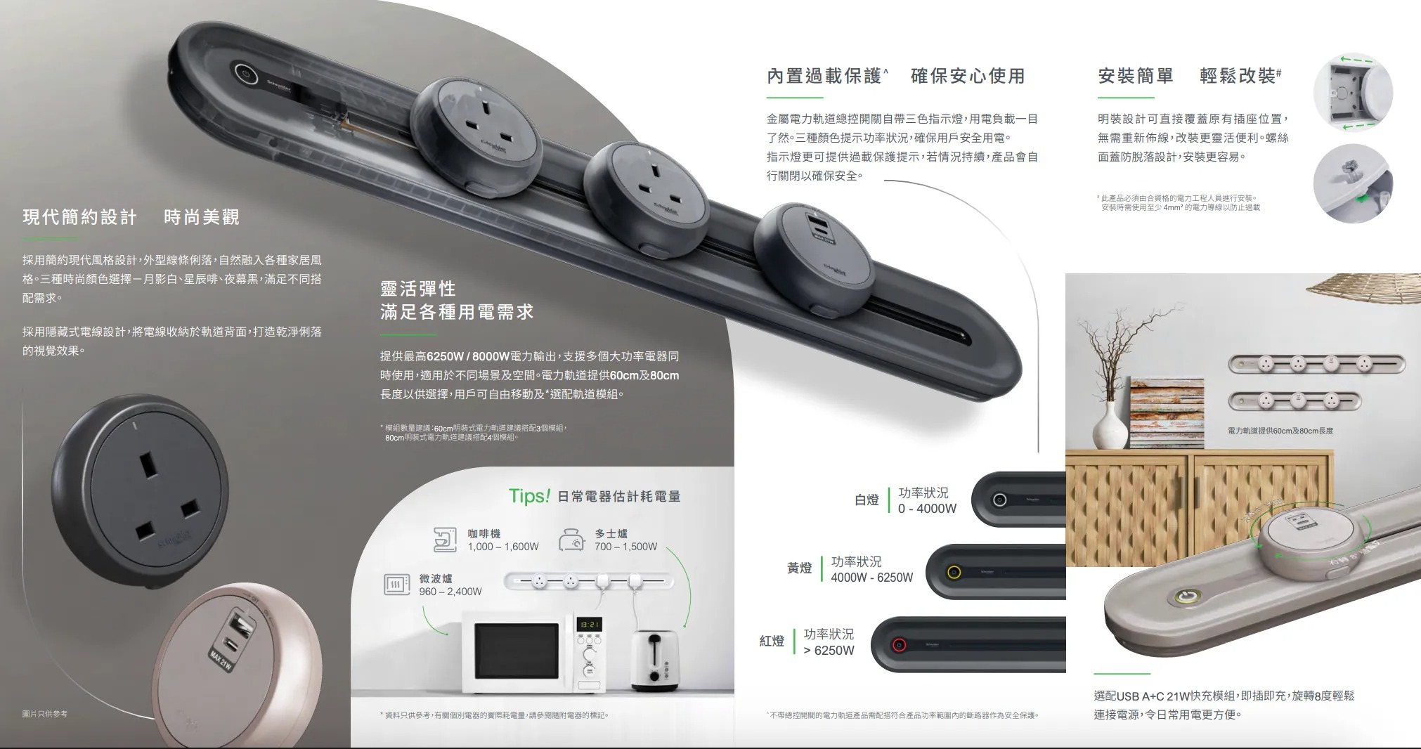 施耐德 Schneider Easy Series 明裝式電力軌道