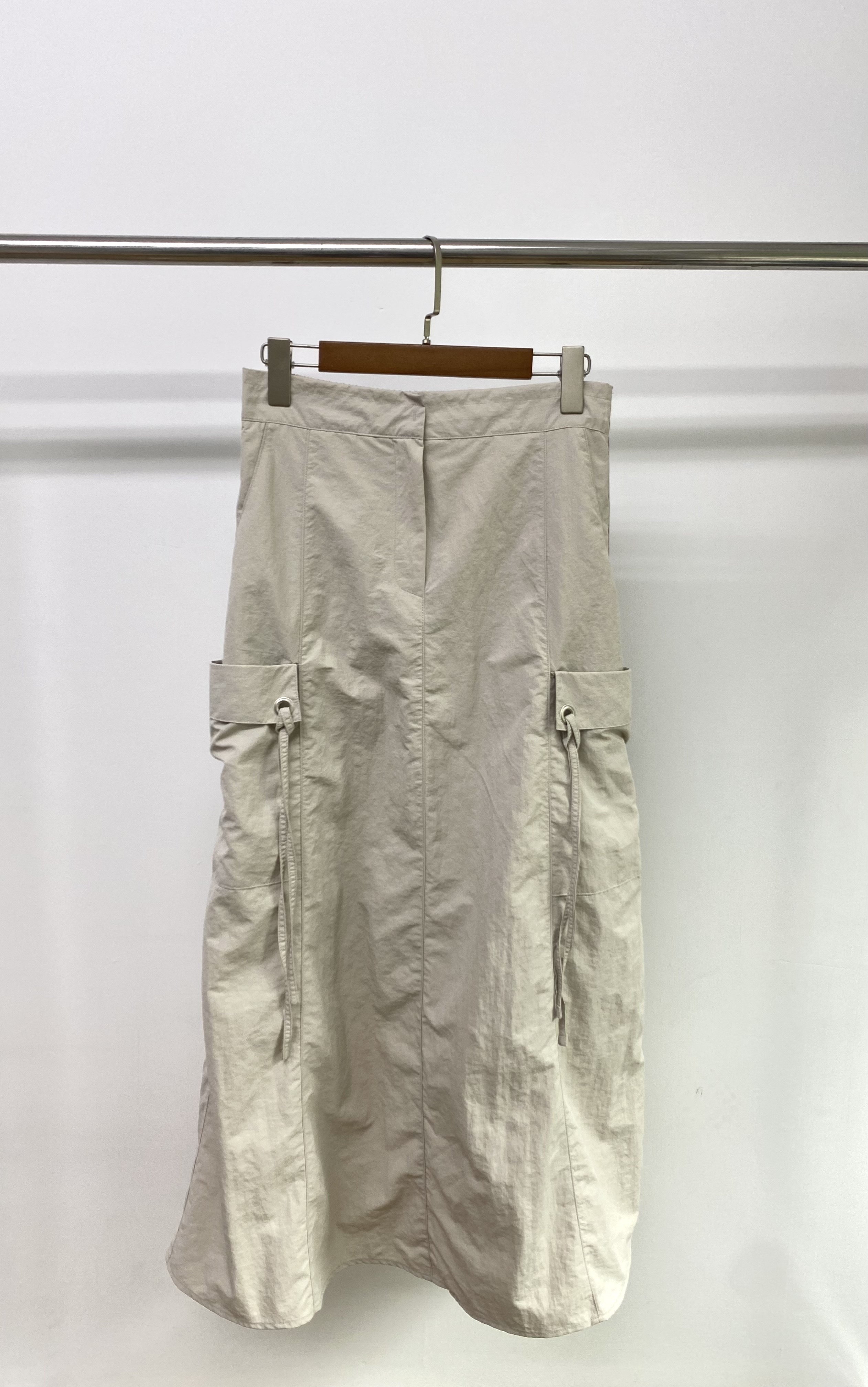 W00220韓製後鬆緊雙口袋長裙