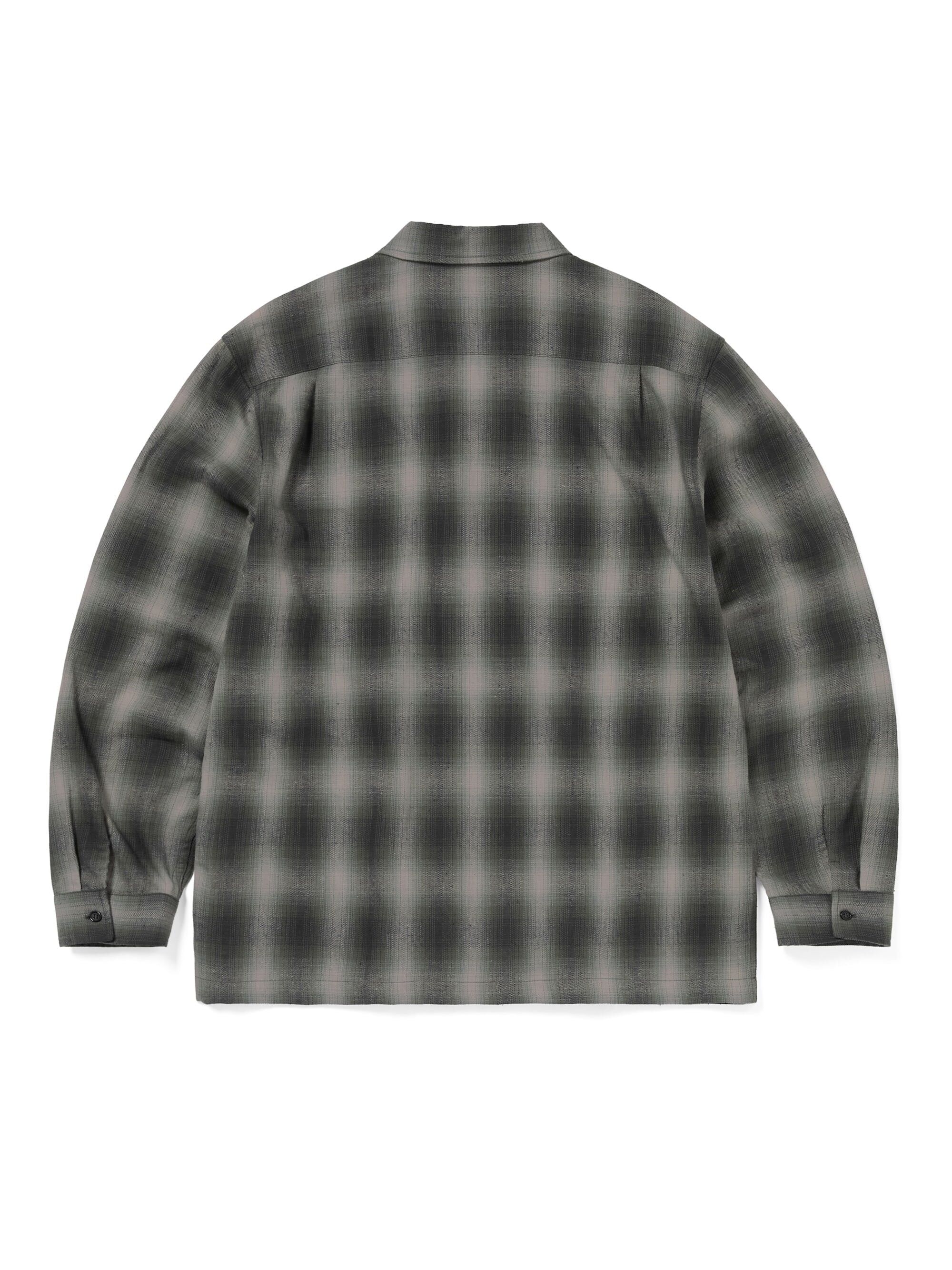 -(E14a02)-THISISNEVERTHAT NEP CHECK ZIP SHIRT 格紋 拉鍊襯衫 黑色-TN261WSHTL01