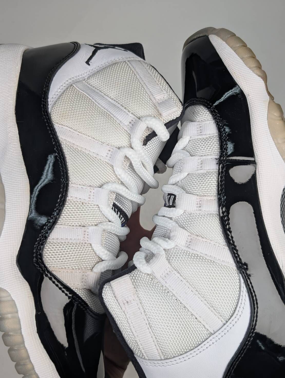 微瑕疵-左右腳中底鞋底泛黃鞋面色差 378038-100 4.5Y Air Jordan 11 「 Concord 」GS 女段