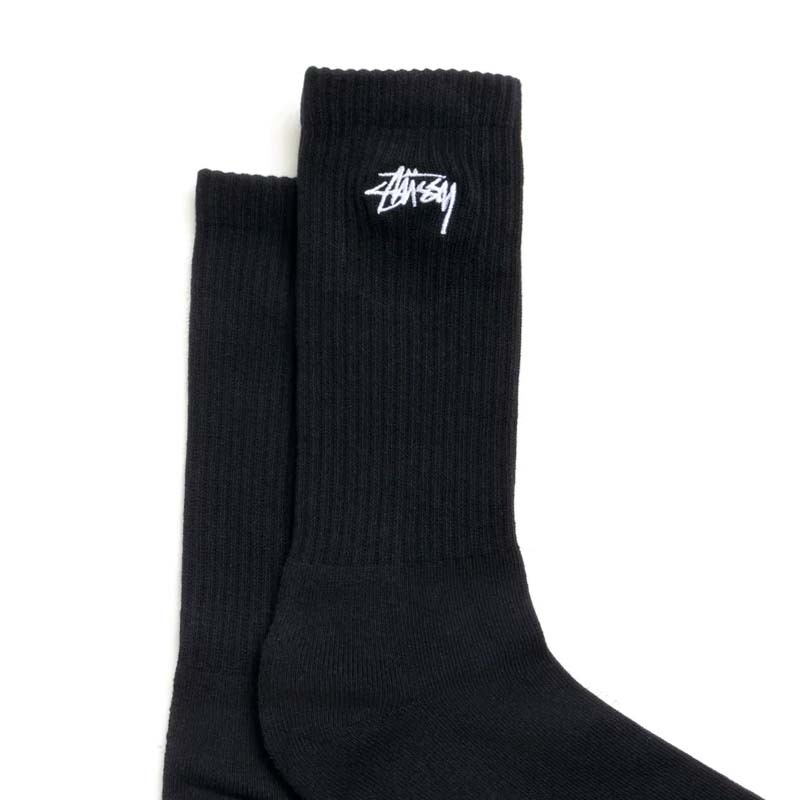 Stussy Crew Socks 3 Pack Black 長襪 三雙一組 黑色 138775-BK [台灣現貨]