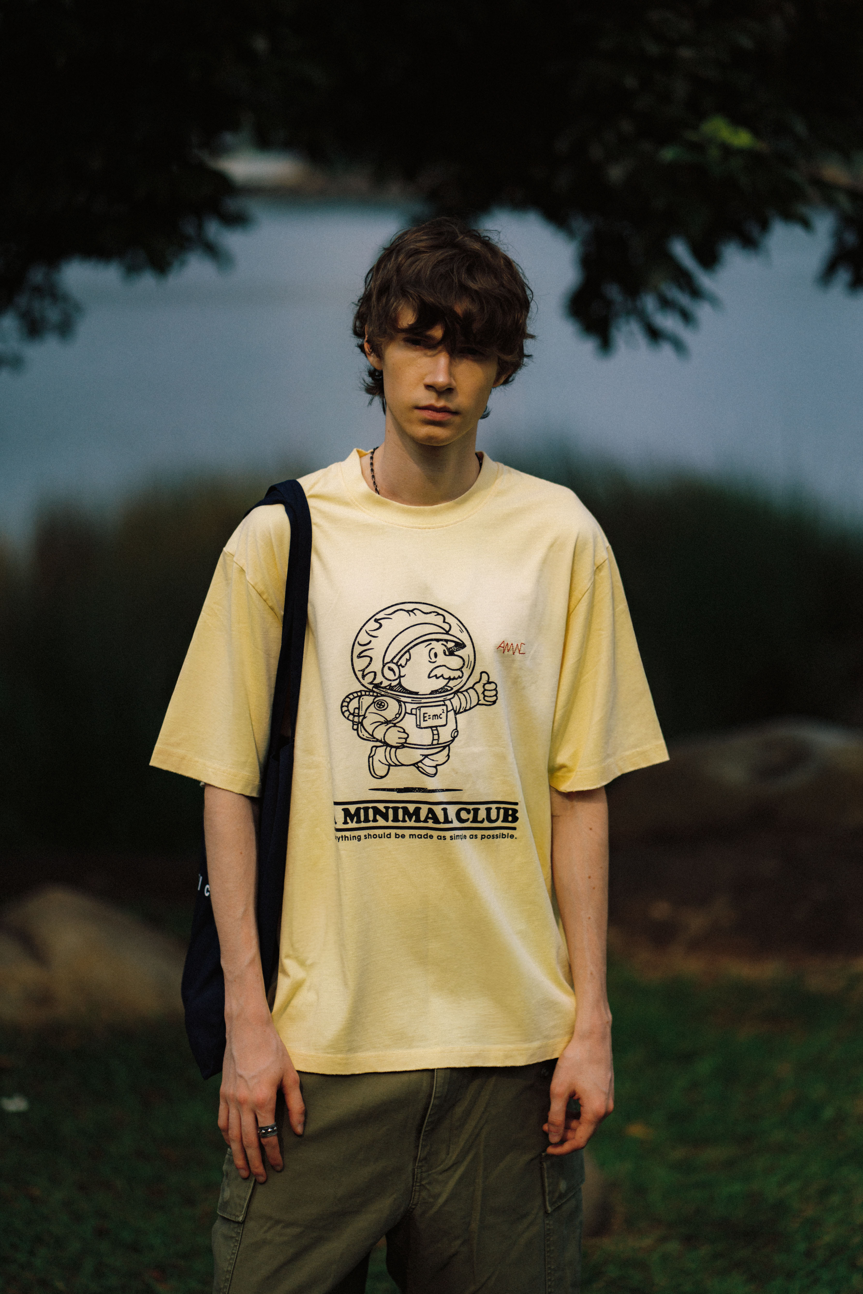 A MINIMAL CLUB LOGO TEE BLACK AM63TE0YL