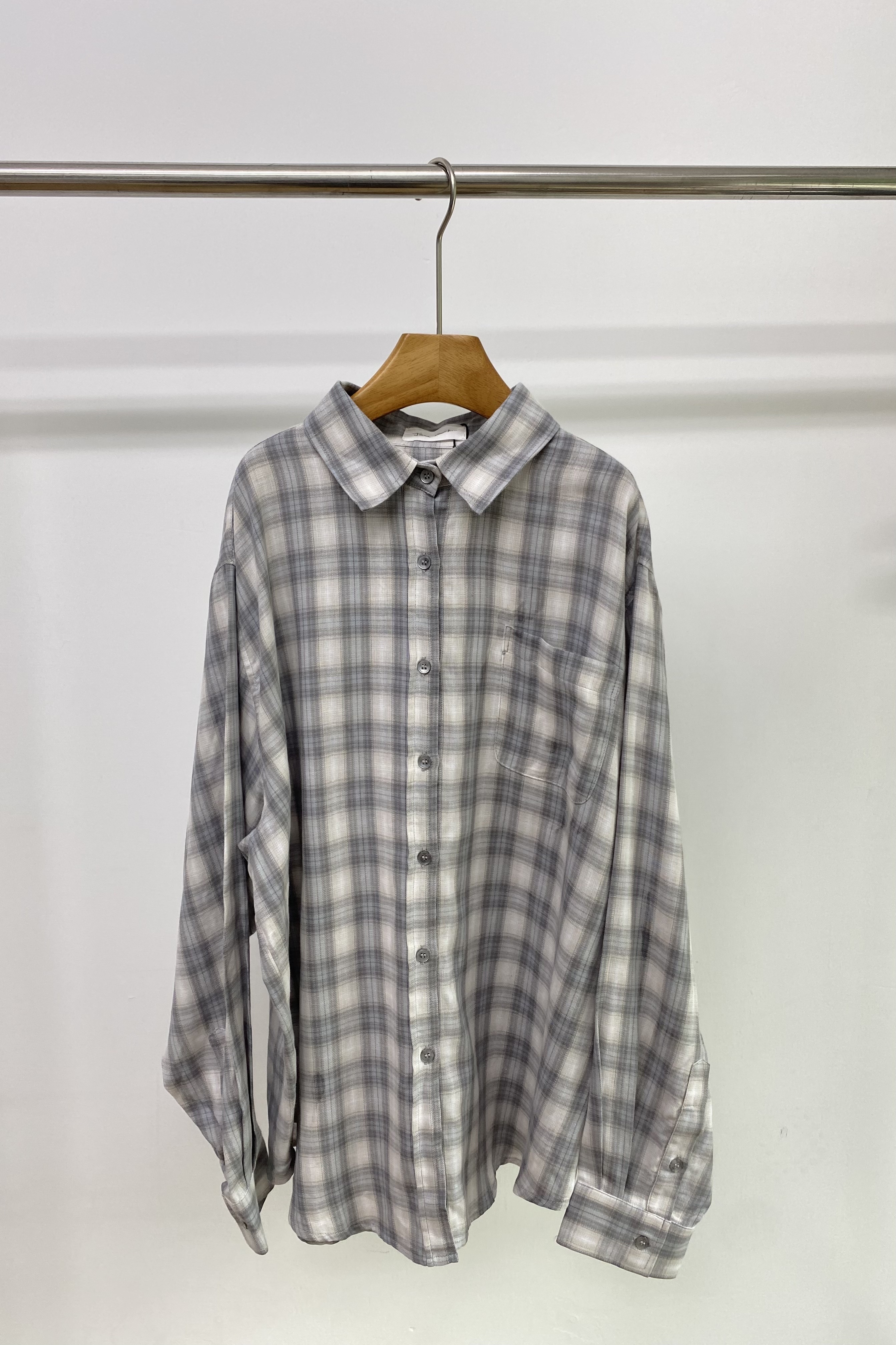 W00187韓製柔軟格子襯衫