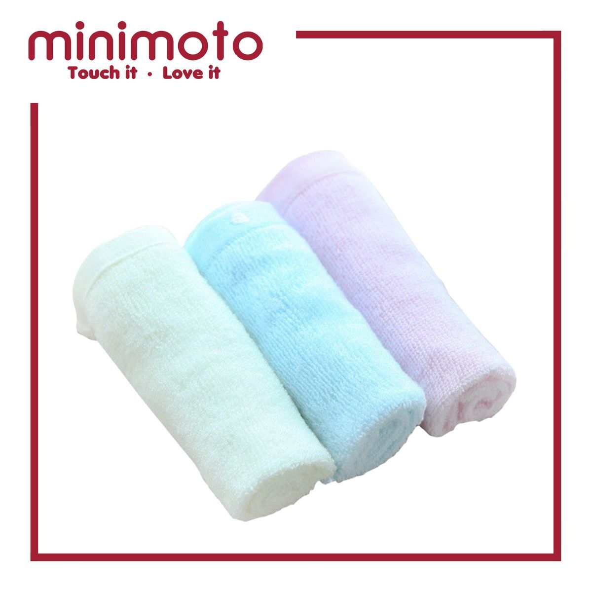 Minimoto 竹纖維方巾-3條 (25x25cm)