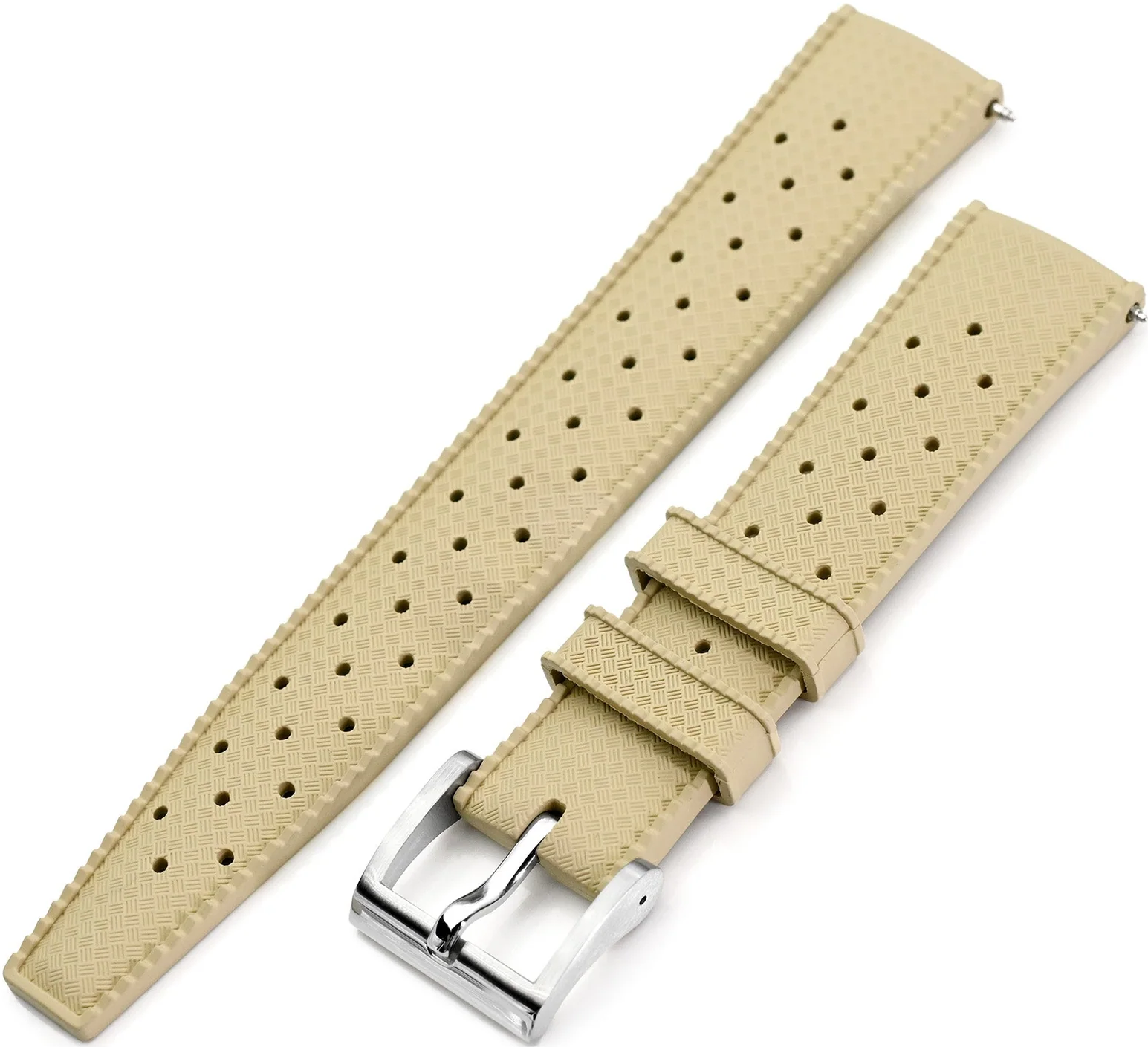 萬年鐘錶 - 太空人錶帶   Tropical Style 棕褐色20MM熱帶錶帶橡膠快拆潛水款FKM橡膠錶帶 FKM05Q-20A18PBU66