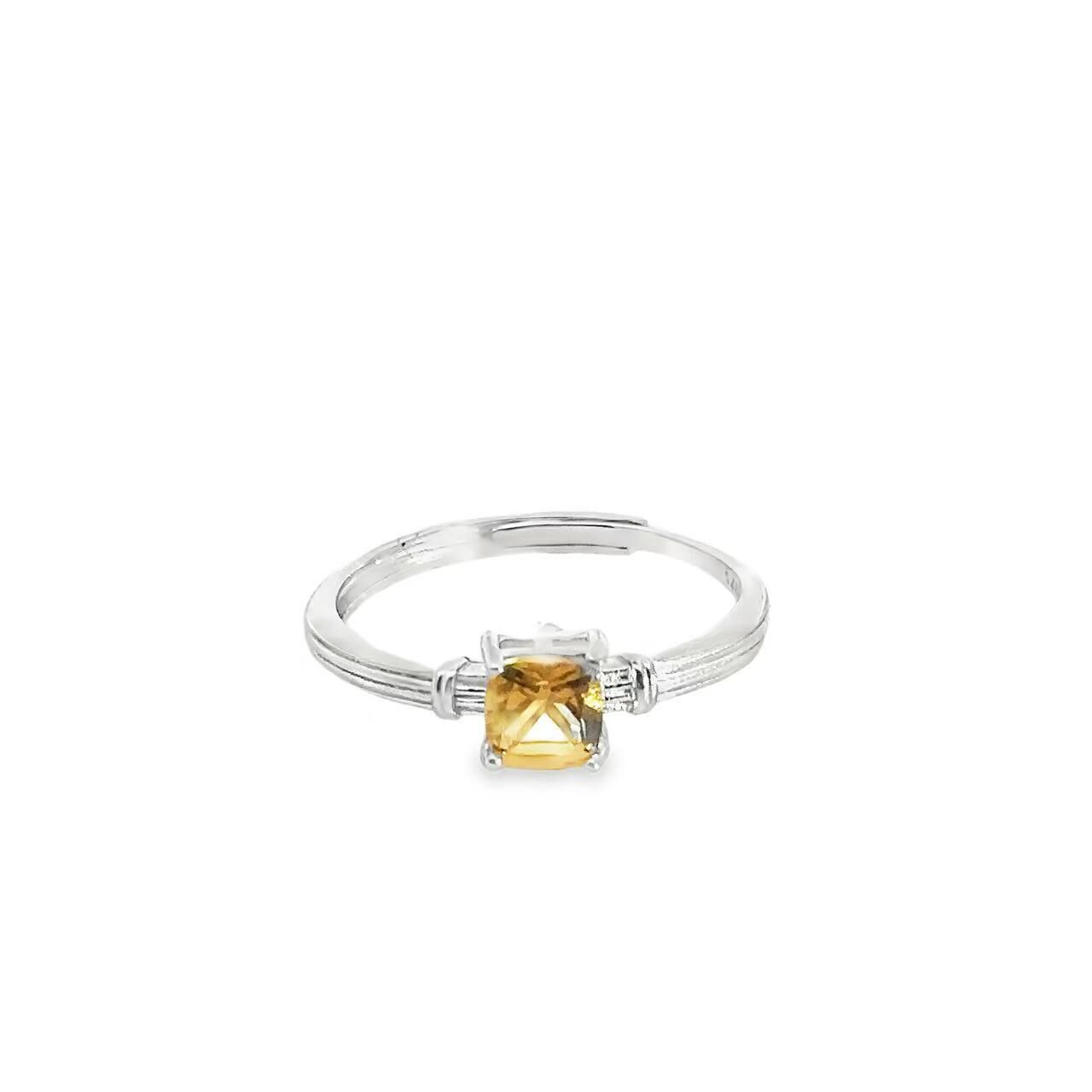 จิวเวลรี่มินิมอล｜ซิทริน（พลอยสีเหลือง）｜เงิน S925｜แหวน｜R17
