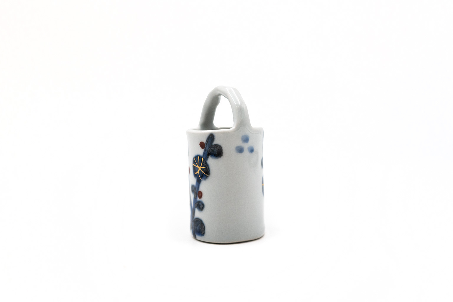 西岡工房｜砥部燒 金彩草花紋-花瓶