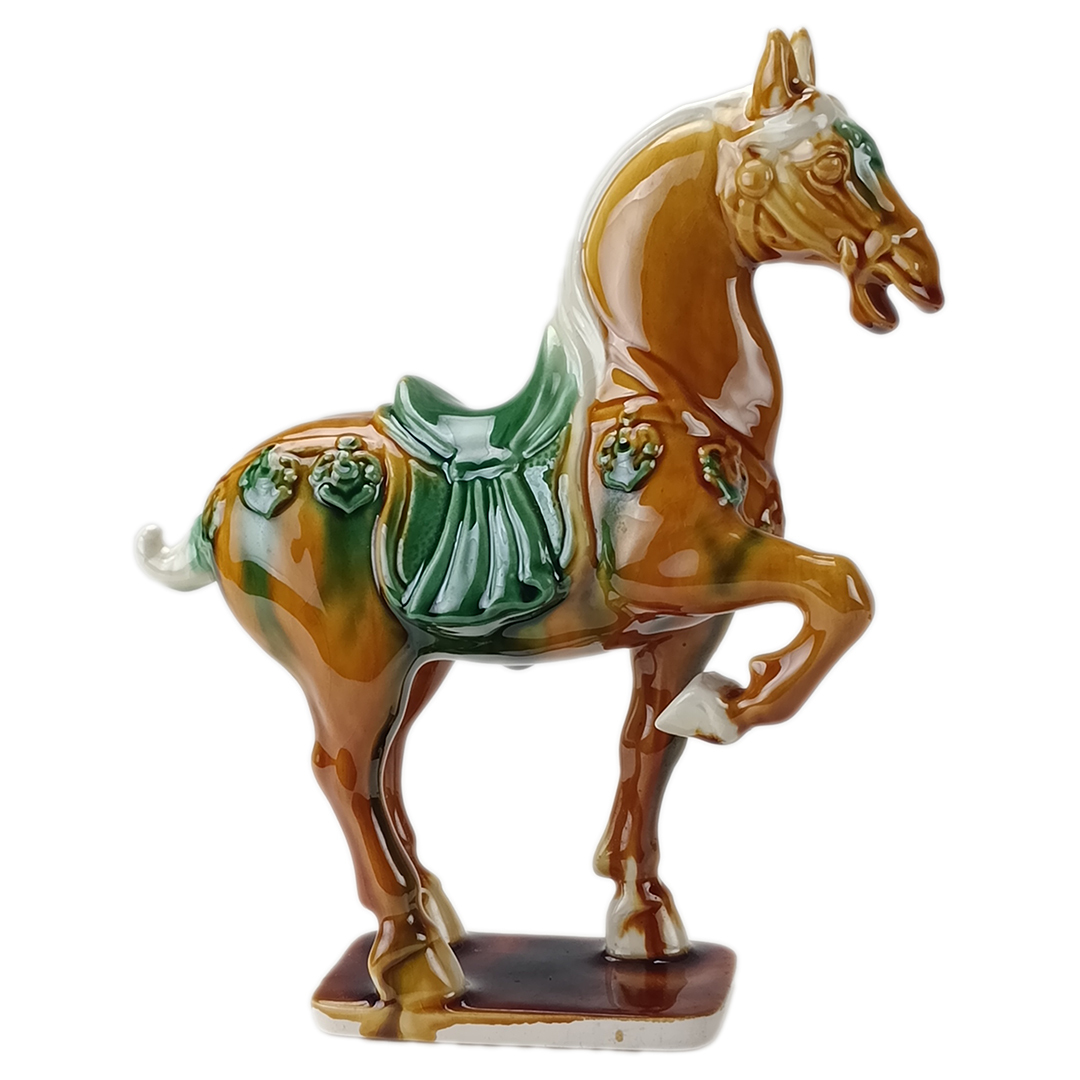 唐三彩9寸馬到成功｜多彩釉藝術擺件 開運收藏送禮首選