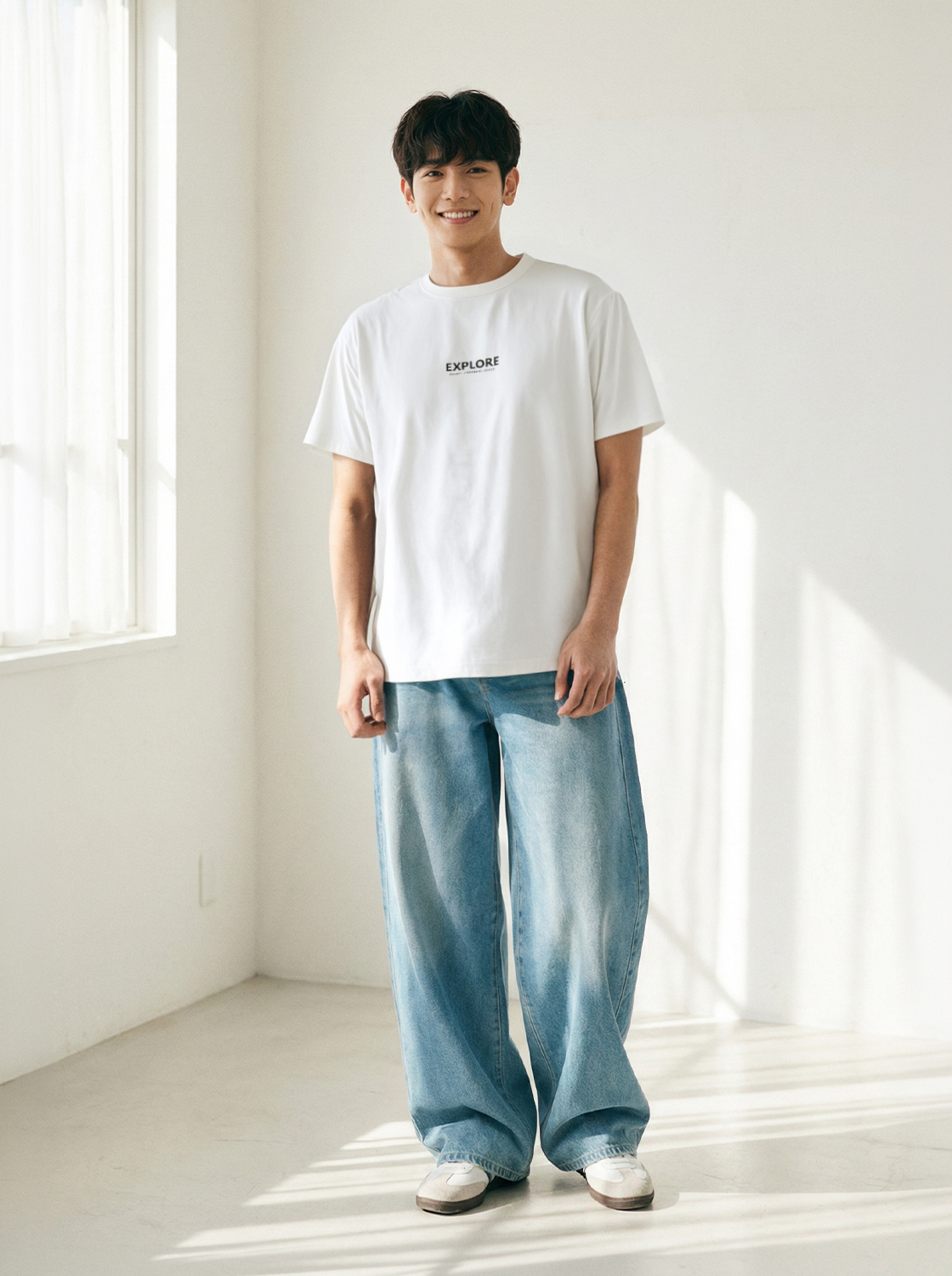 單色地圖印花TEE