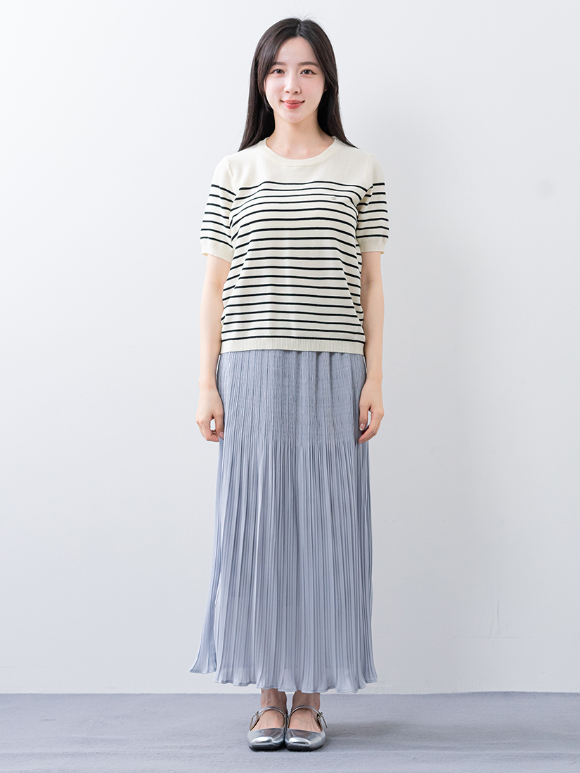 浪漫氛圍層次壓褶雪紡長裙