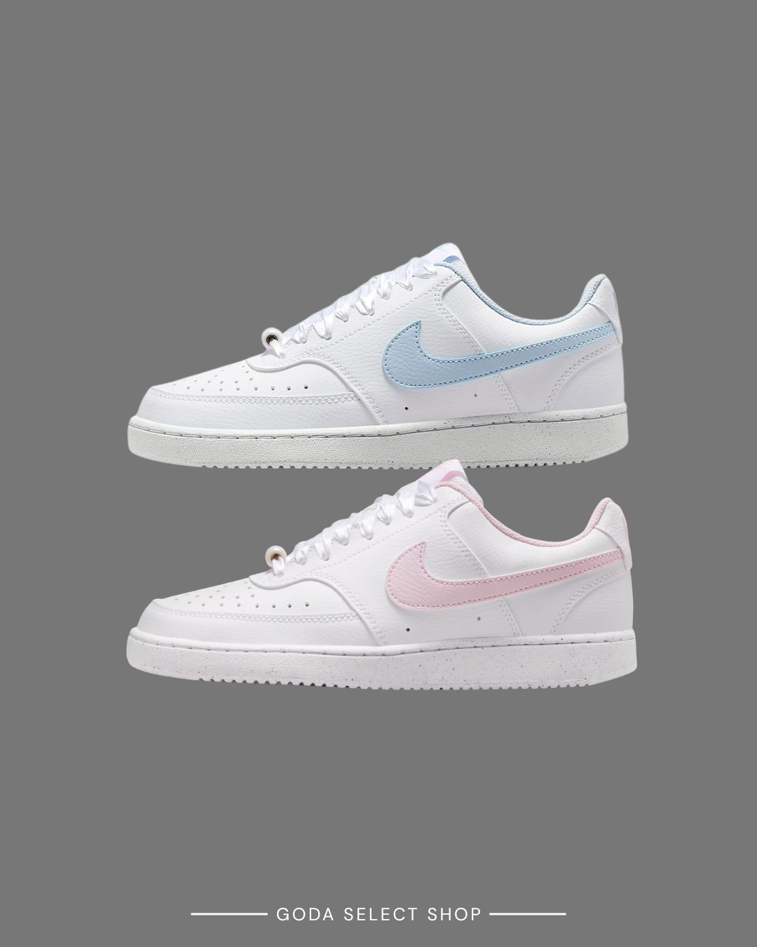 W Nike Court Vision 鍛面鞋帶 串珠 白粉 IB6652-101 白藍 IB6652-102