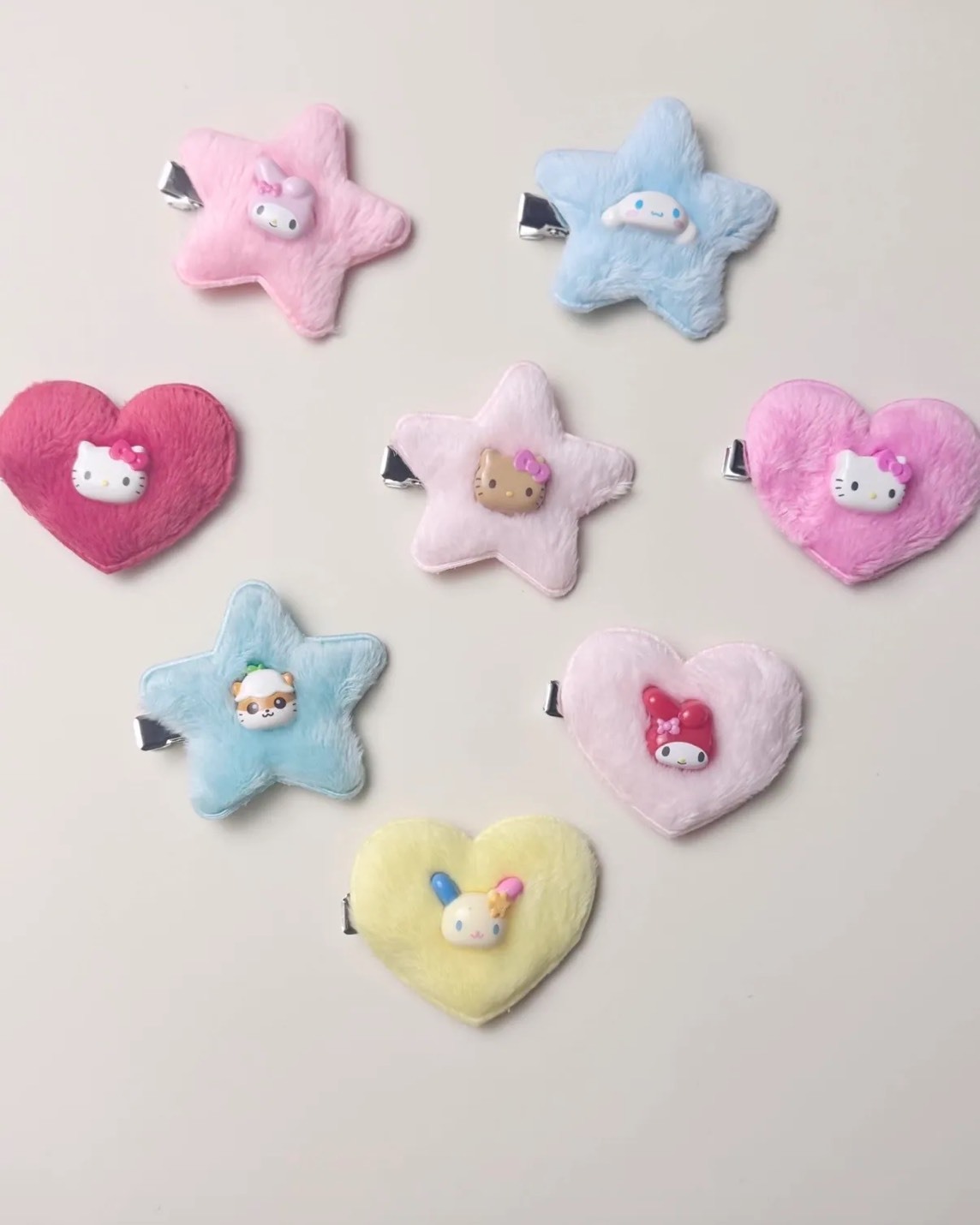 日本SANRIO 三麗鷗 心型 愛心 星星 造型髮夾 盲盒