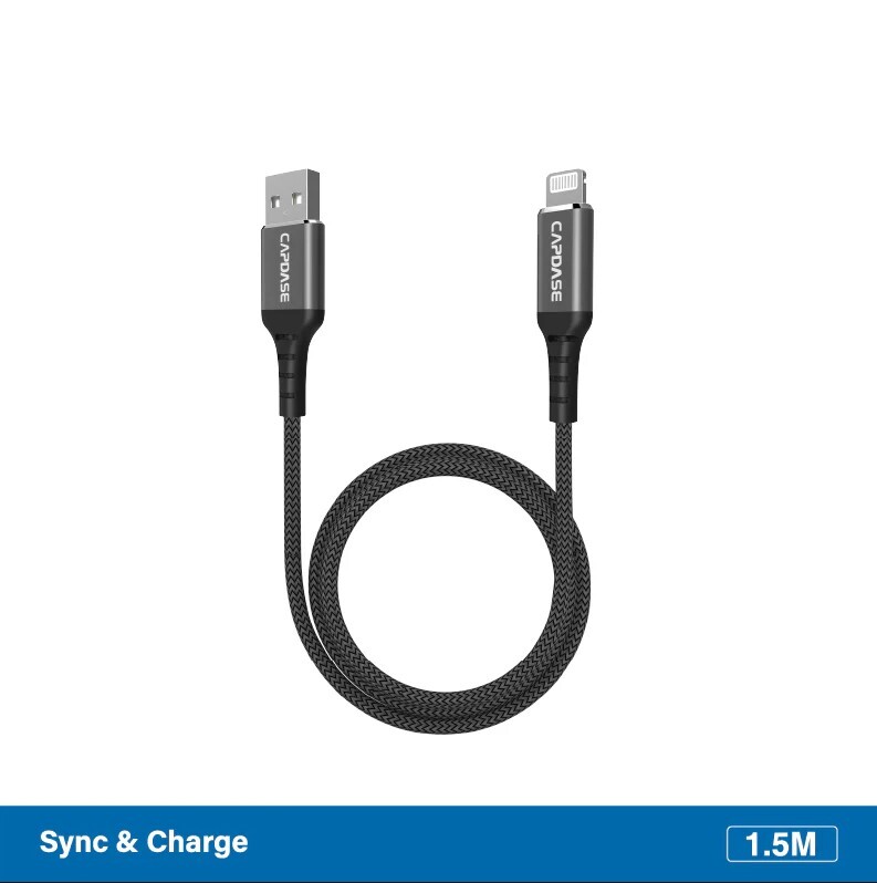 CAPDASE METALLIC 2.4A USB-A 轉 MFI 線 (1.5 公尺) #HCCB-M10G1