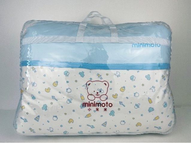 Minimoto 小奶瓶大七件套禮包/ 粉藍 - 大尺寸