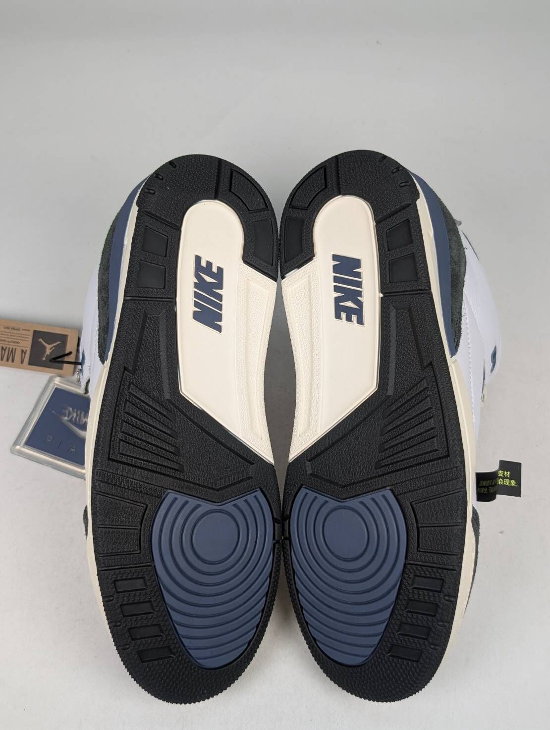 微瑕疵-左腳少一隻鞋帶 HV8571-100 M11 Air Jordan 3 x A Ma Maniere "Diffused Blue" 聯名款 白藍色 男鞋