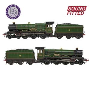 Bachmann 372-035SF N規 GWR 4073「城堡號」、4082「溫莎城堡」號，GWR 條紋綠色塗裝（紐扣色）