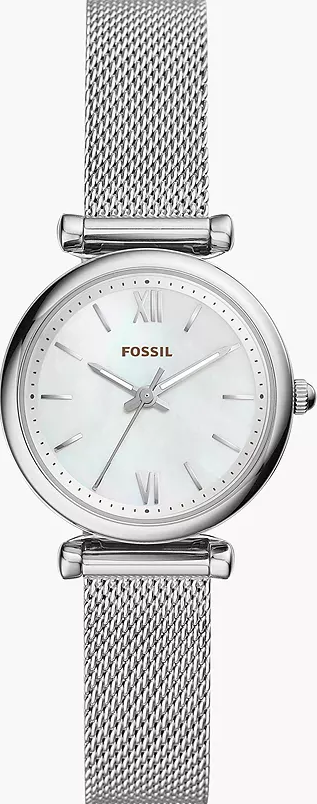 萬年鐘錶 - Fossil  珍珠貝錶盤的米蘭帶錶帶女錶 ES4432 錶徑28MM