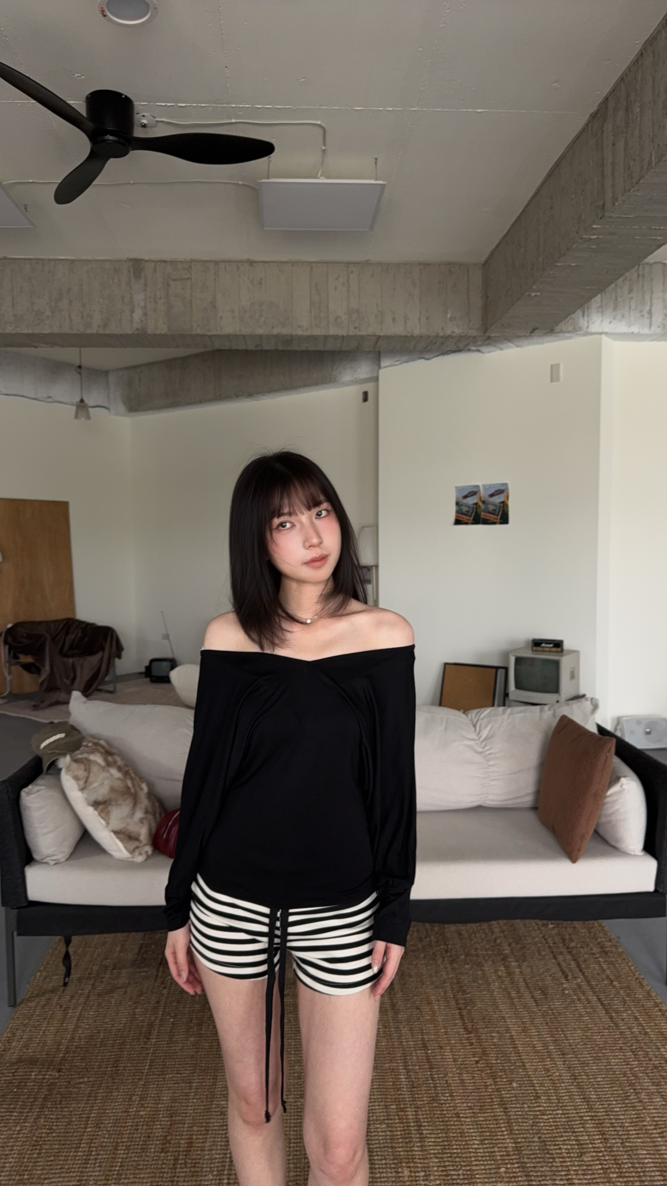 Only one-懶人舒適V領彈力褲裝