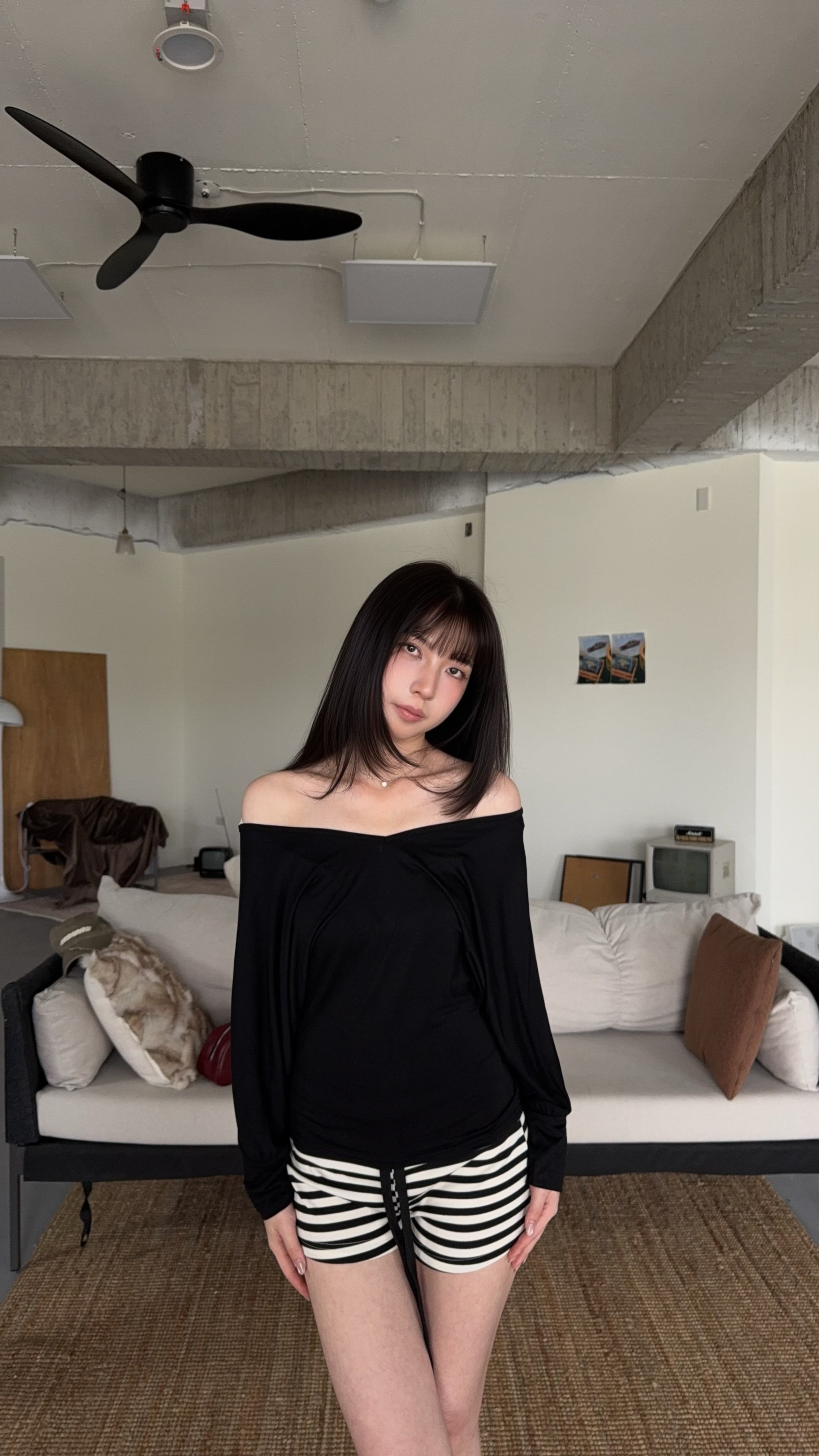 Only one-懶人舒適V領彈力褲裝