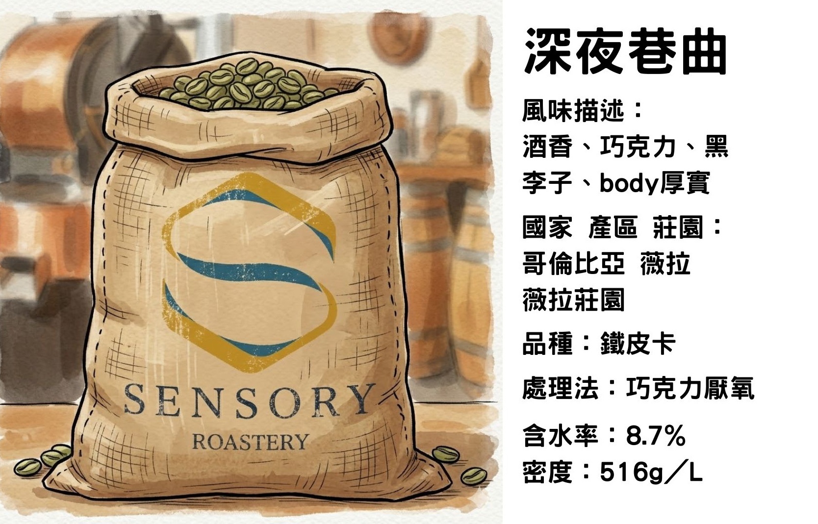 深夜巷曲｜哥倫比亞｜巧克力厭氧處理｜鐵皮卡