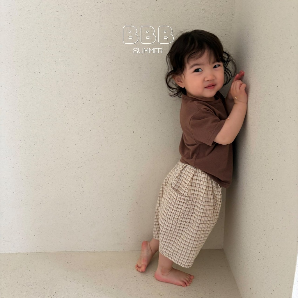正韓夏bella_bambina 嫩嬰小童日常格紋褲