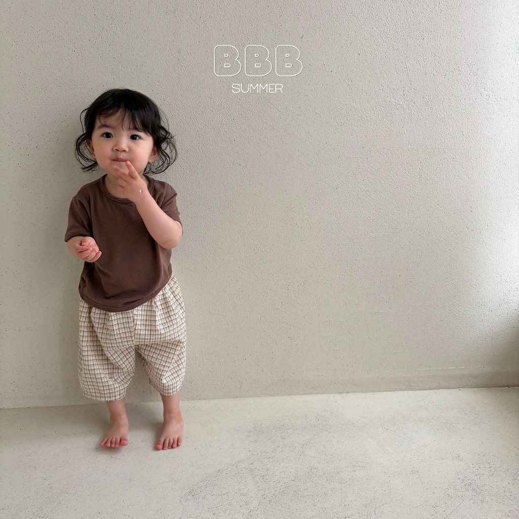 正韓夏bella_bambina 嫩嬰小童日常格紋褲