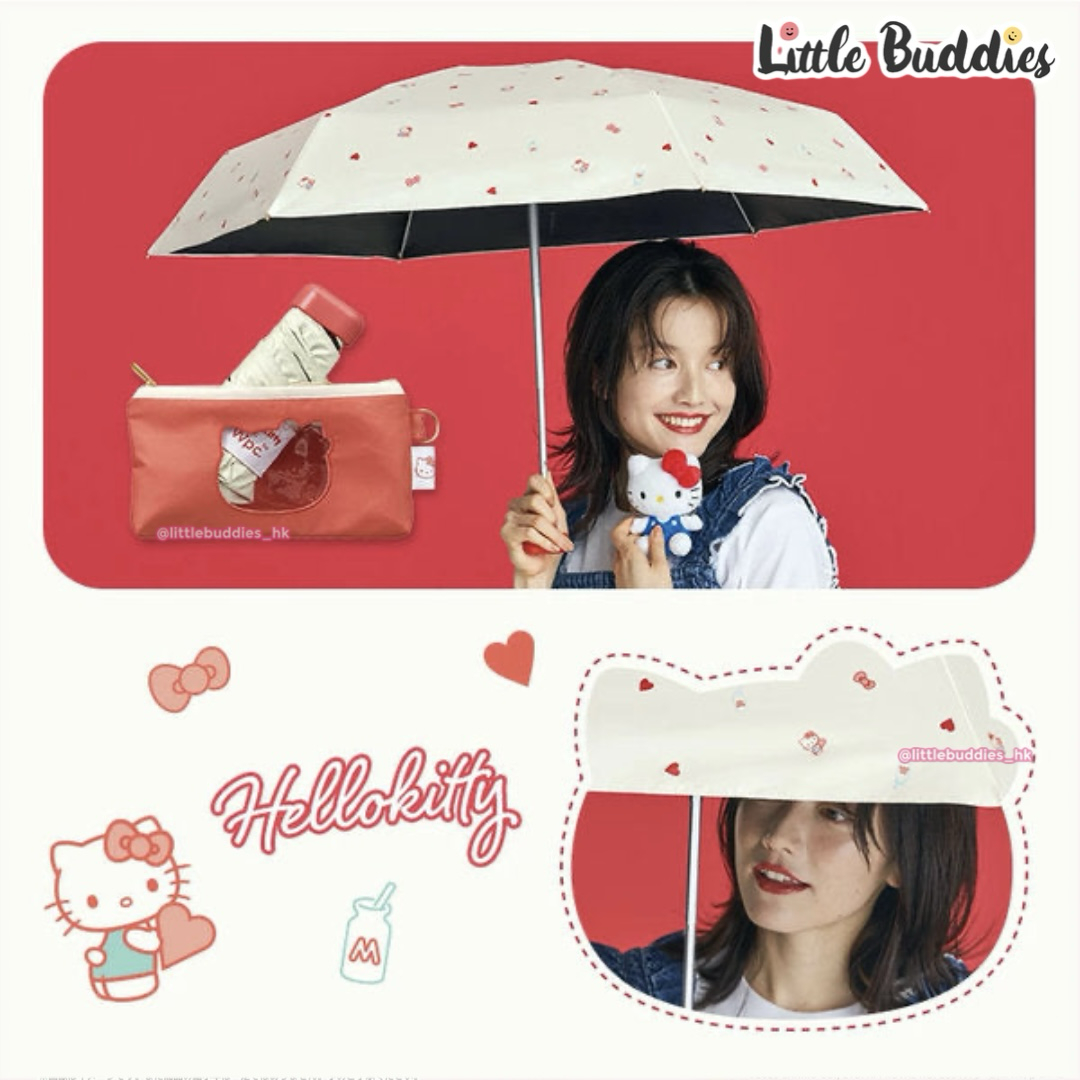 日本 Sanrio X Wpc. 晴雨兩用愛心摺疊傘連收納袋