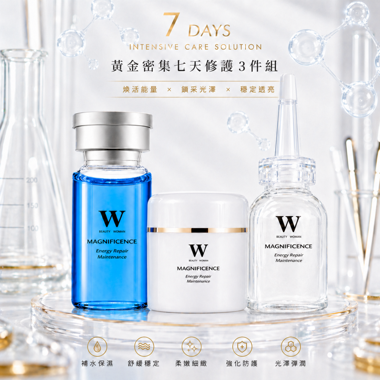 黃金密集七天修護3件組