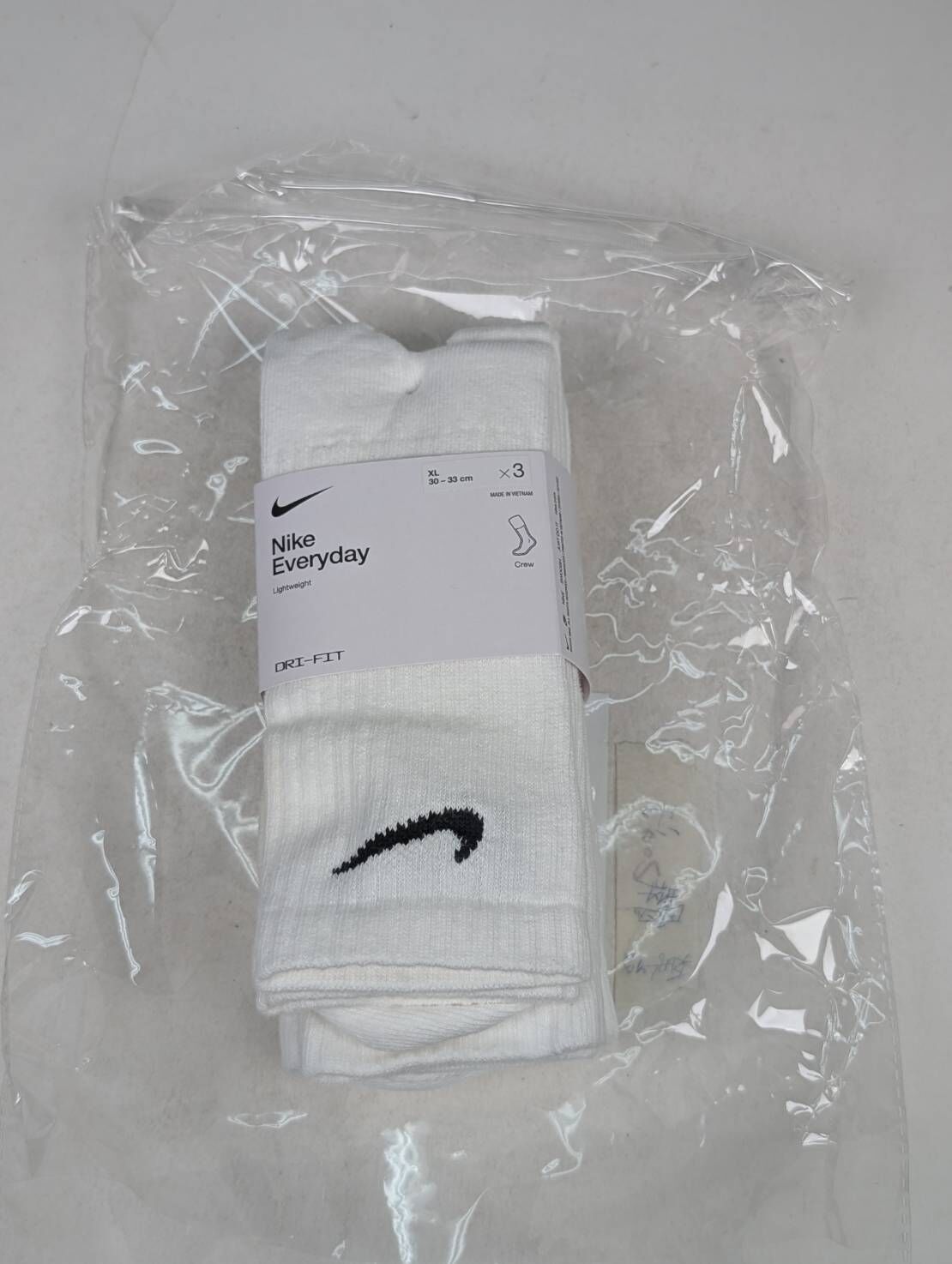 微瑕疵-襪子第二雙髒汙 SX7676-100 XL NIKE everyday cushion 基本款長襪(一組3雙）