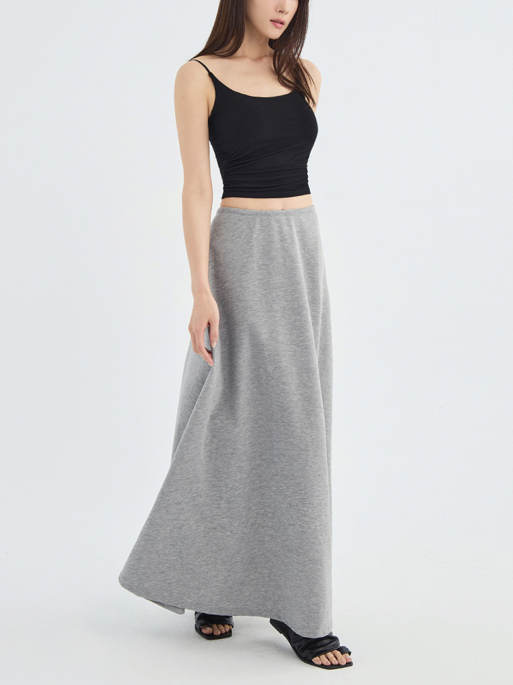 休閒垂感鬆緊傘裙