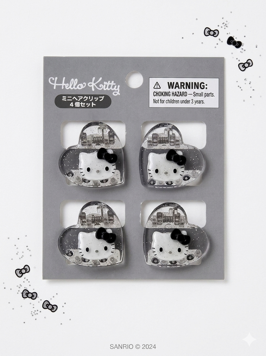 【 限量現貨 】HELLO KITTY 迷你心型髮夾 小爪夾