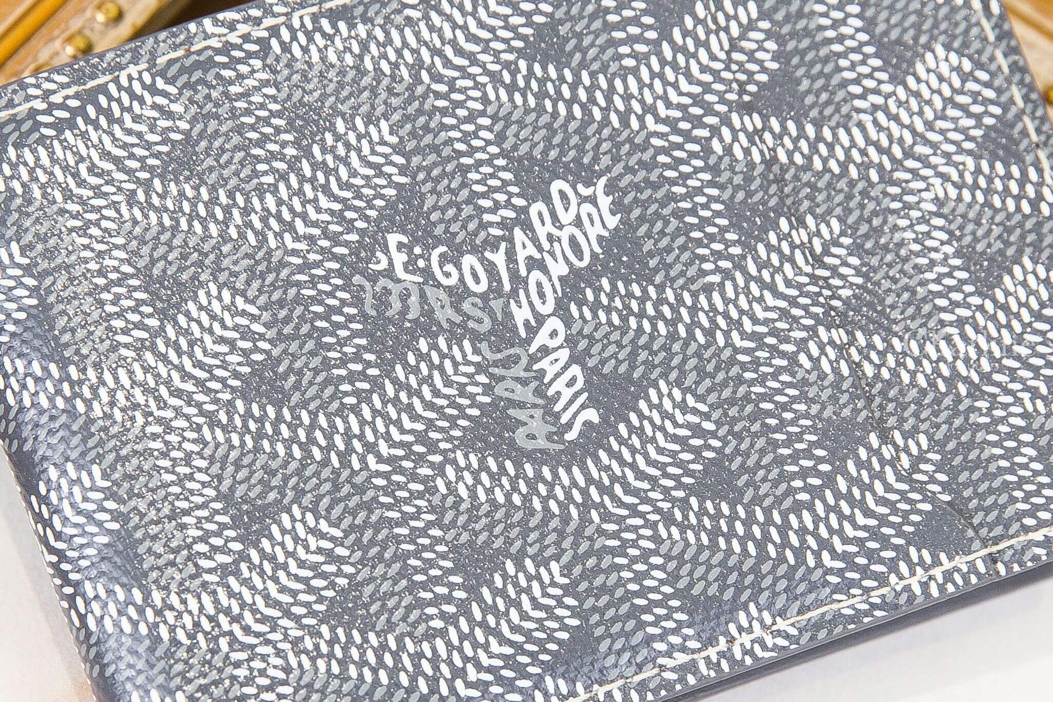 Goyard Insert Victoire Card Wallet 灰色帆布小牛皮拼黃色夾層內裡卡夾