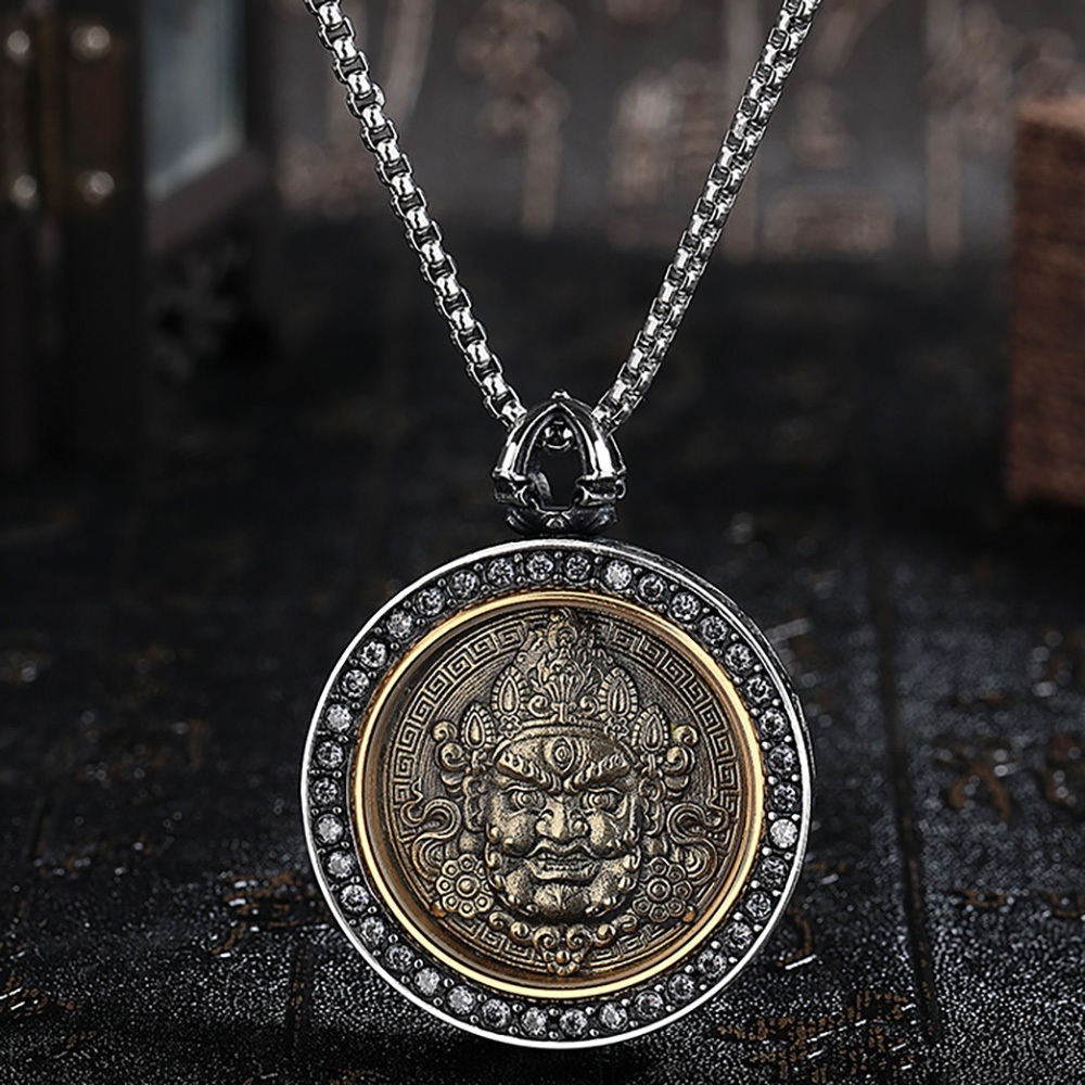 項鍊 黃財神項鍊 毛衣項鍊 藏式項鍊 飾品 吊墜項鍊 圓牌項鍊 佛像項鍊 守護神項鍊 男生項鍊 佛牌項鍊 禮物 849