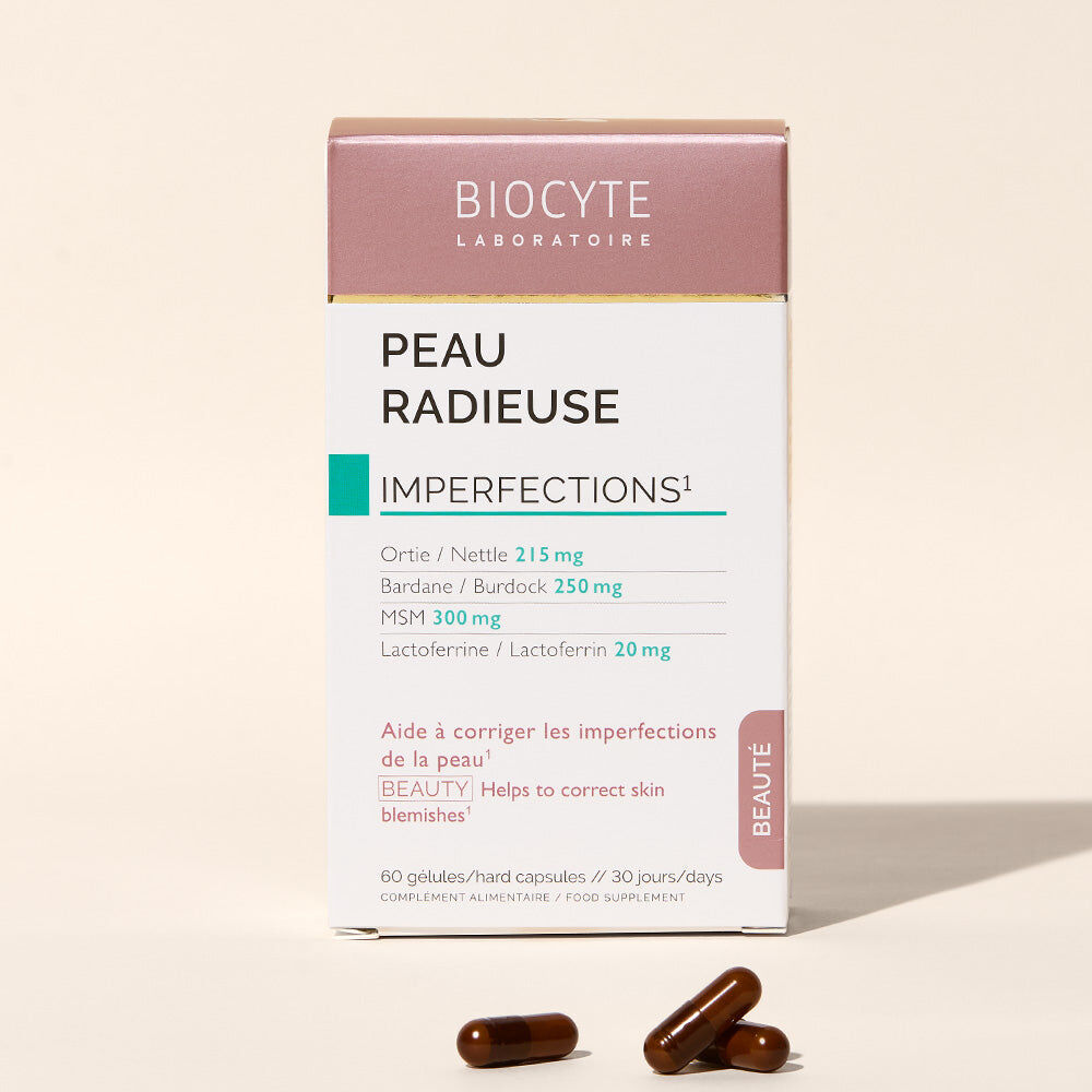 法國  BIOCYTE【 特膳食補充膠囊】  60粒【正品】碧維斯   甲基磺酰甲烷瓶裝補充劑  PEAU RADIANT SKIN