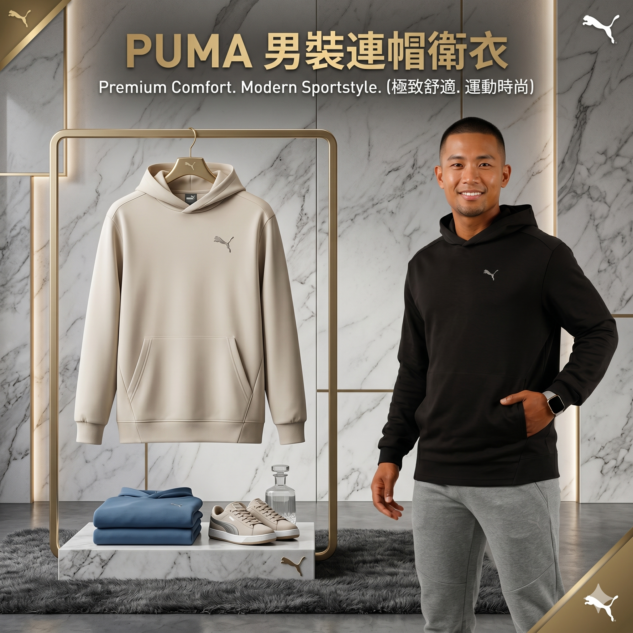 【預購】H042925 PUMA  男裝連帽衛衣