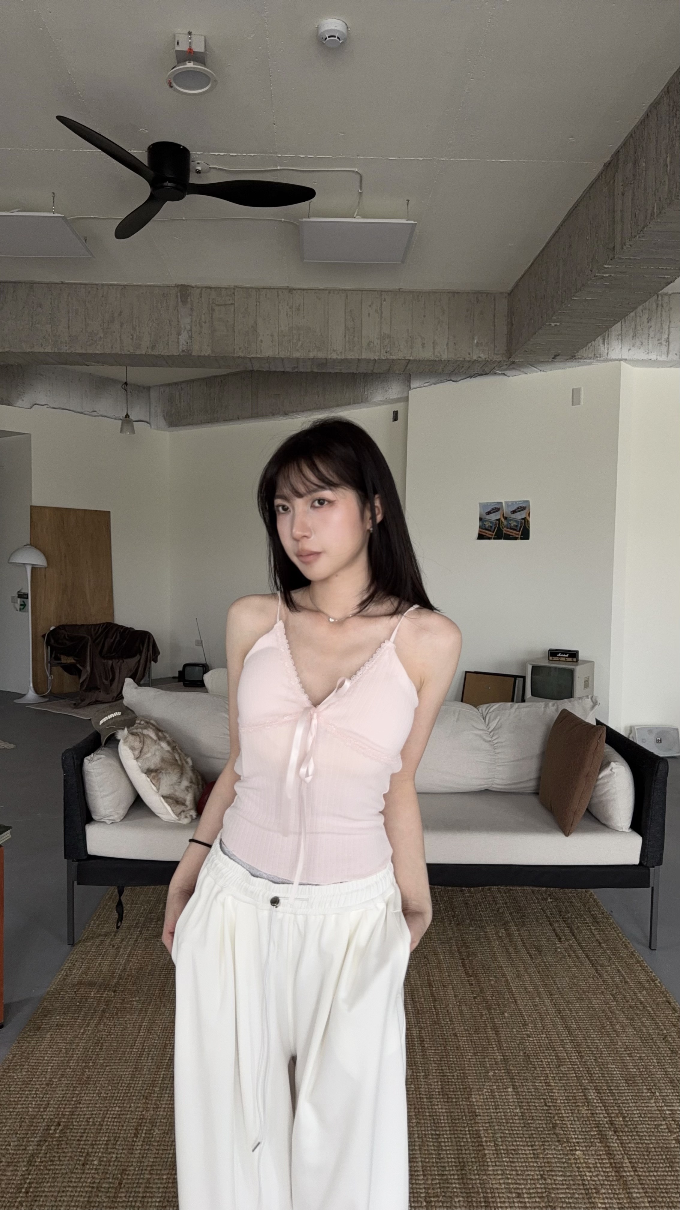 蕾絲胸墊棉質小背心