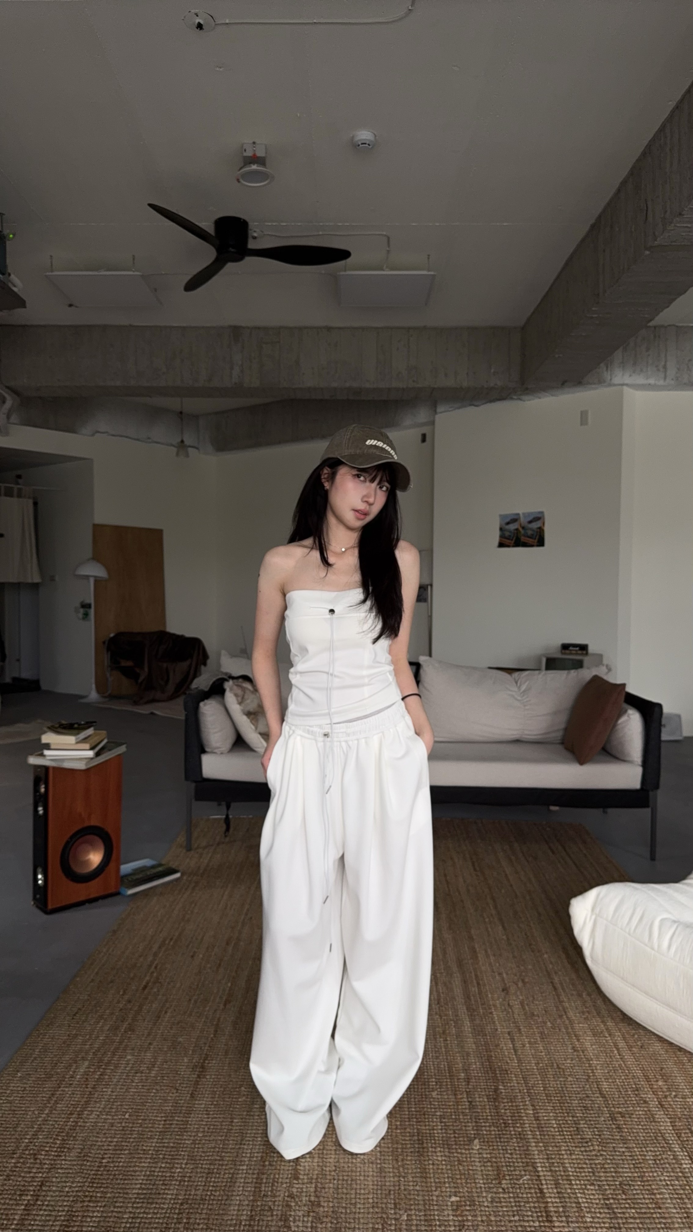 海莉歐美感莫代爾抽繩平口套裝