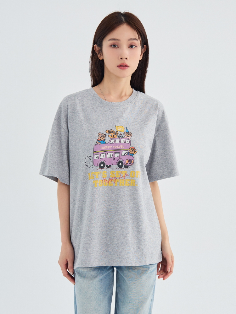 快樂熊寬鬆棉TEE