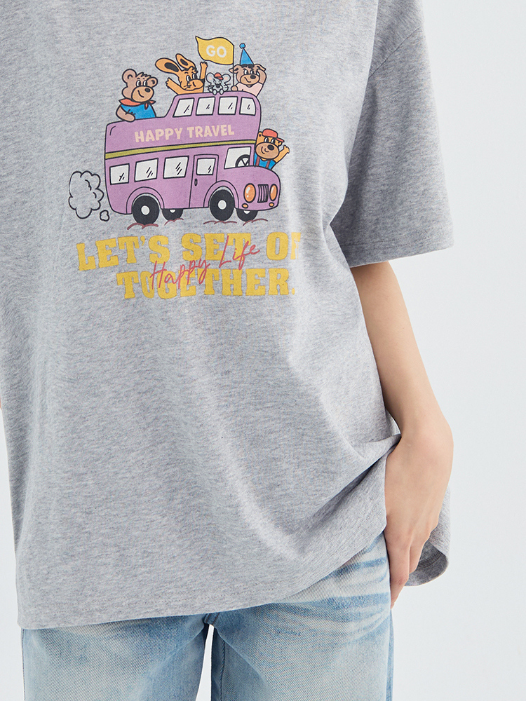 快樂熊寬鬆棉TEE