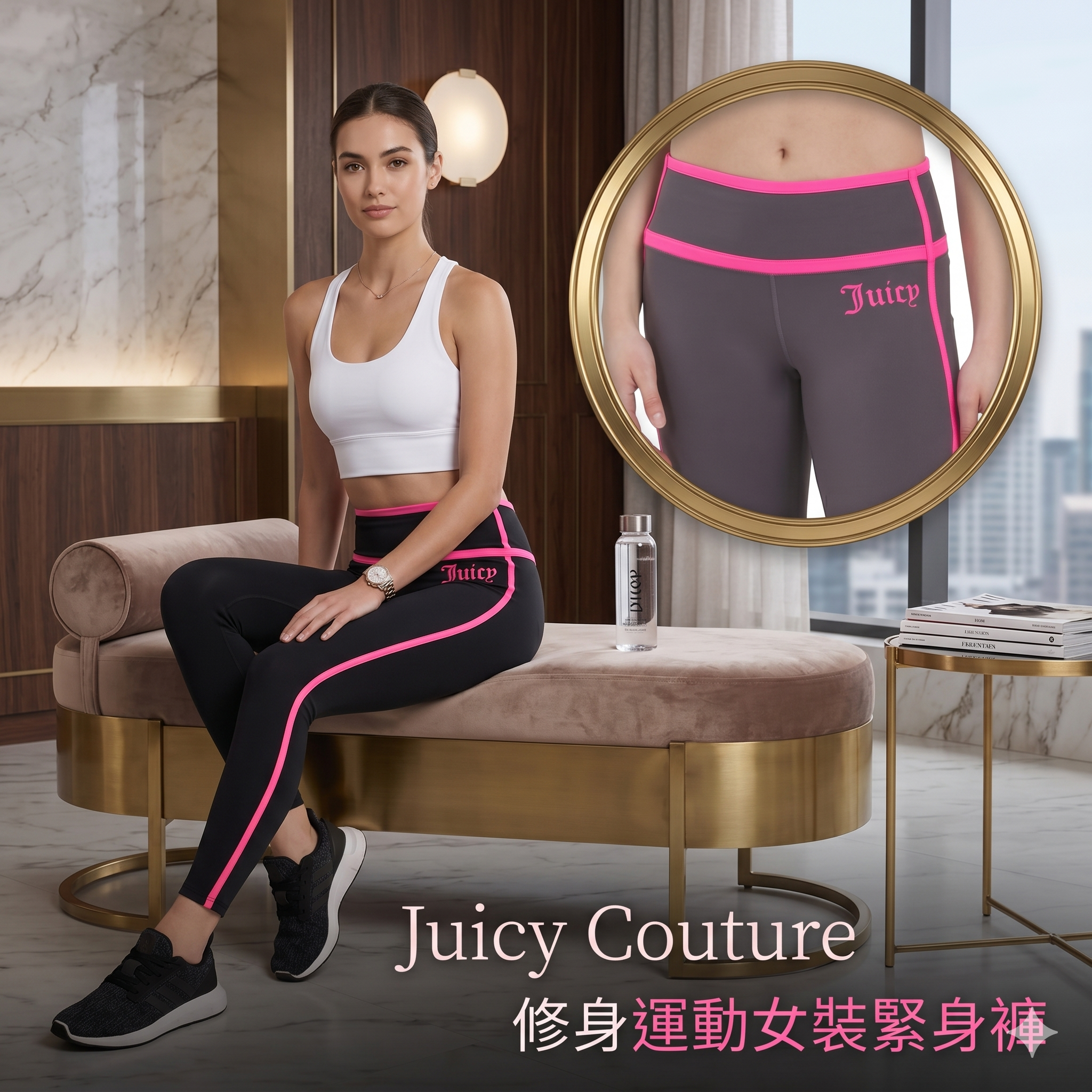 【預購】H042939 Juicy Couture 修身運動女裝緊身褲