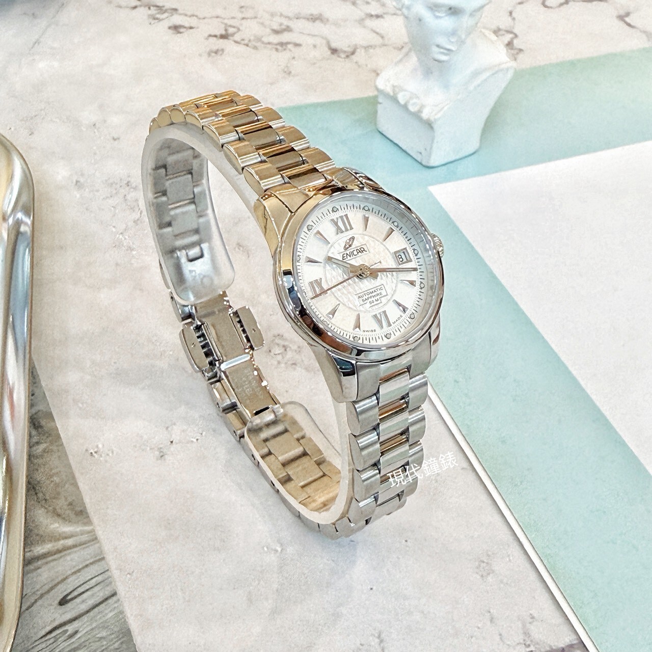 【ENICAR英納格】藍牌系列Ultrasonic自動機械女錶771/50/338AA (22mm) 現代鐘錶