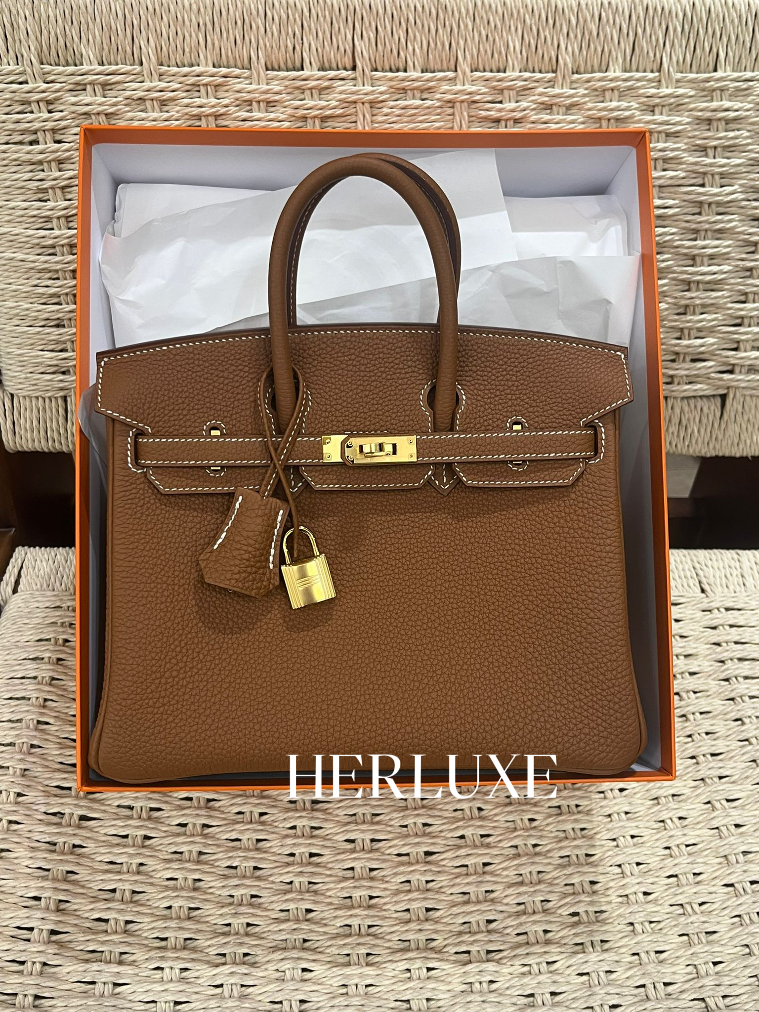 Birkin 25 37 gold cc Togo G