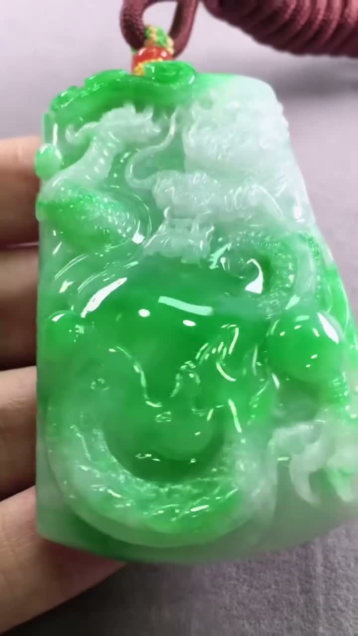 翡翠龍牌,天然翡翠A玉, 緬甸玉, Jade, Jadeite