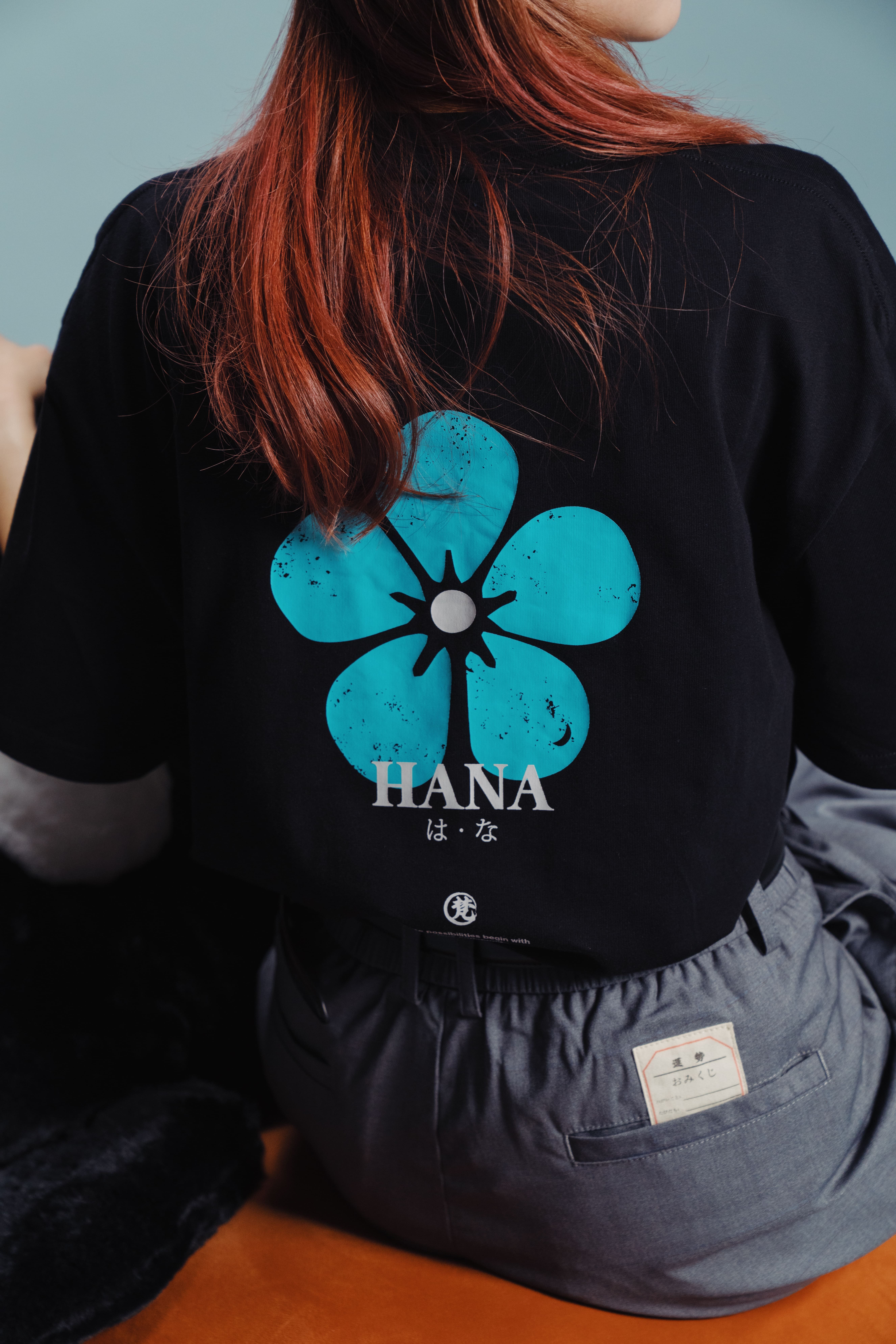 Hana♡ HANA Floral Print Tee｜Black｜Hong Kong Original Design
