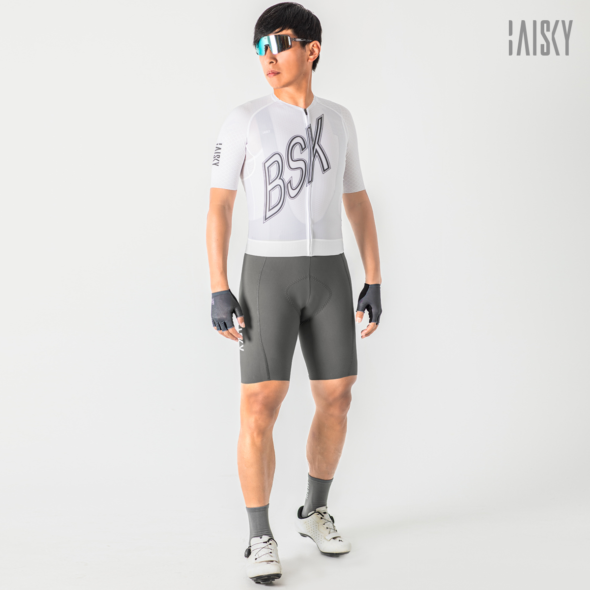 男女共版空力短車衣 淬鍊 白