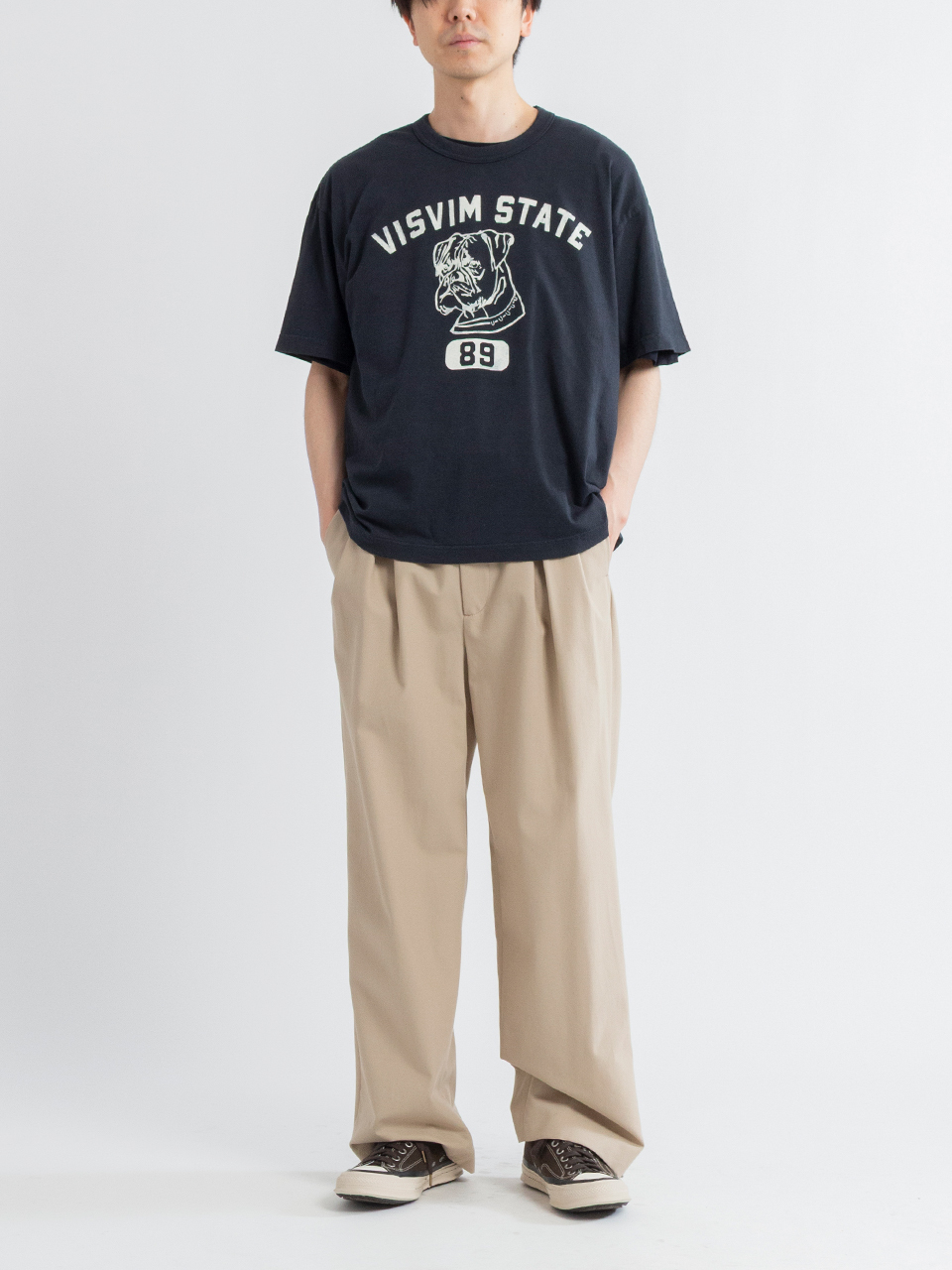 VISVIM 2026 S/S JUMBO TEE S/S 89 DMGD - BLACK PRE ORDER ITEM (預訂中)