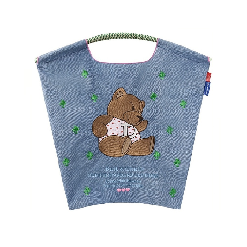 Ball＆Chain 刺繡環保購物袋 M號 - 丹寧藍 (040000626177)