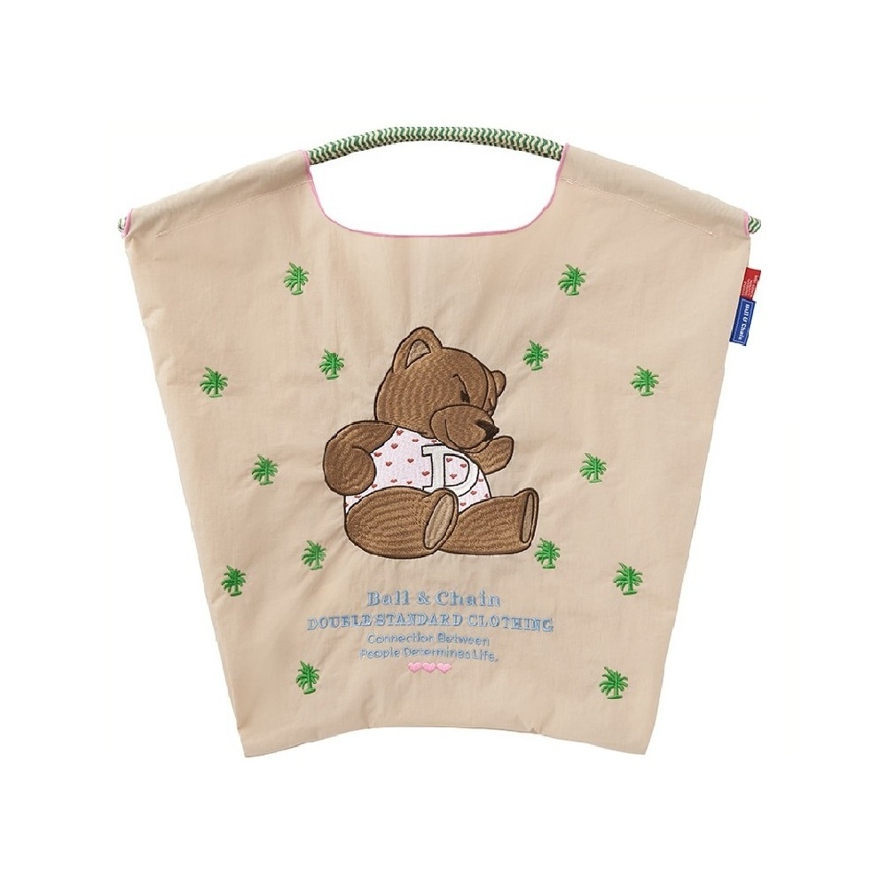 Ball＆Chain 刺繡環保購物袋 M號 - 米 (040000626121)