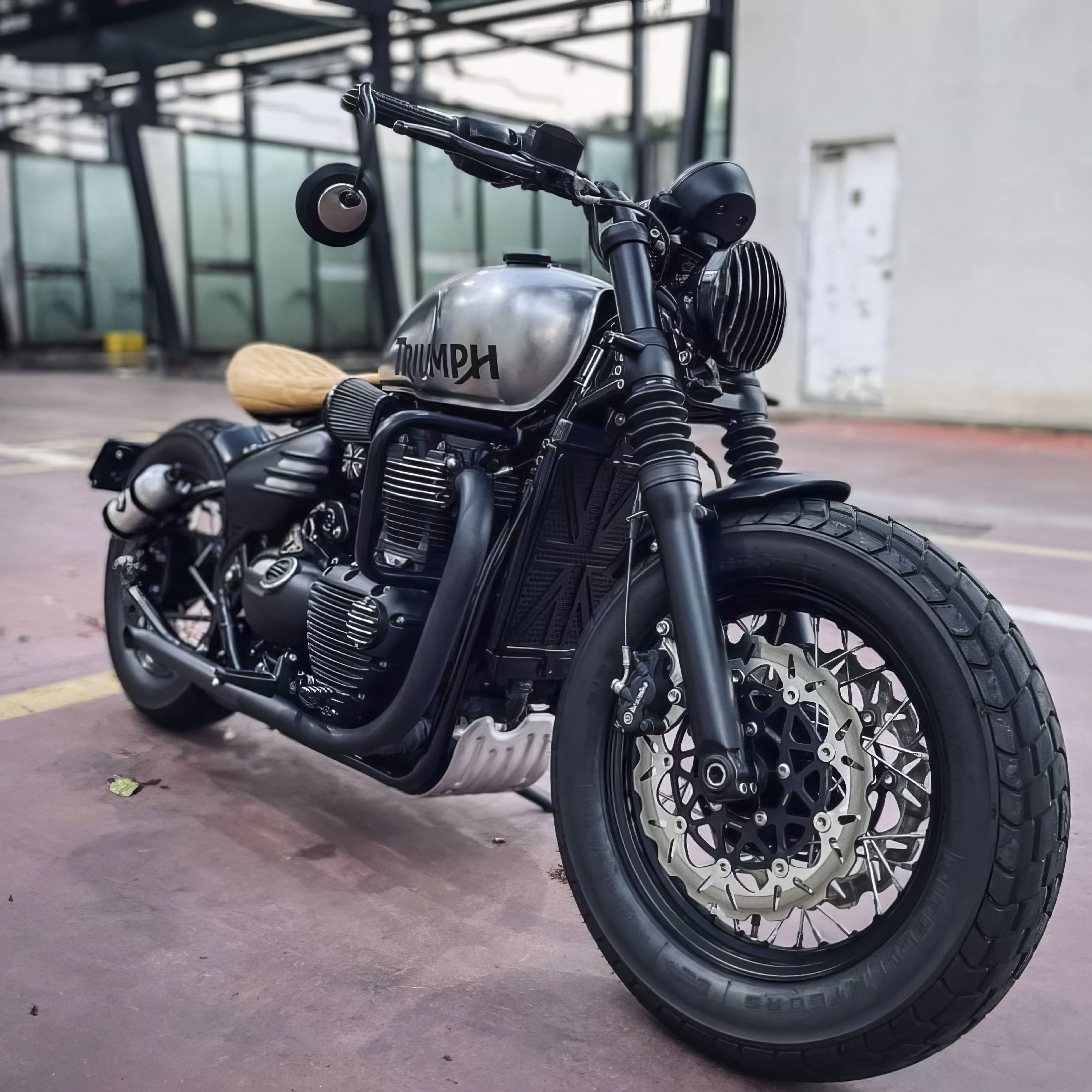 Motone 水冷 Bobber專用 金屬下護板 - 銀