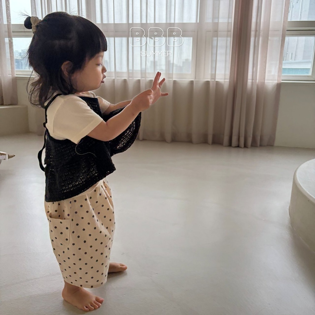 正韓夏bella_bambina 嫩嬰小童兩色點點燈籠褲